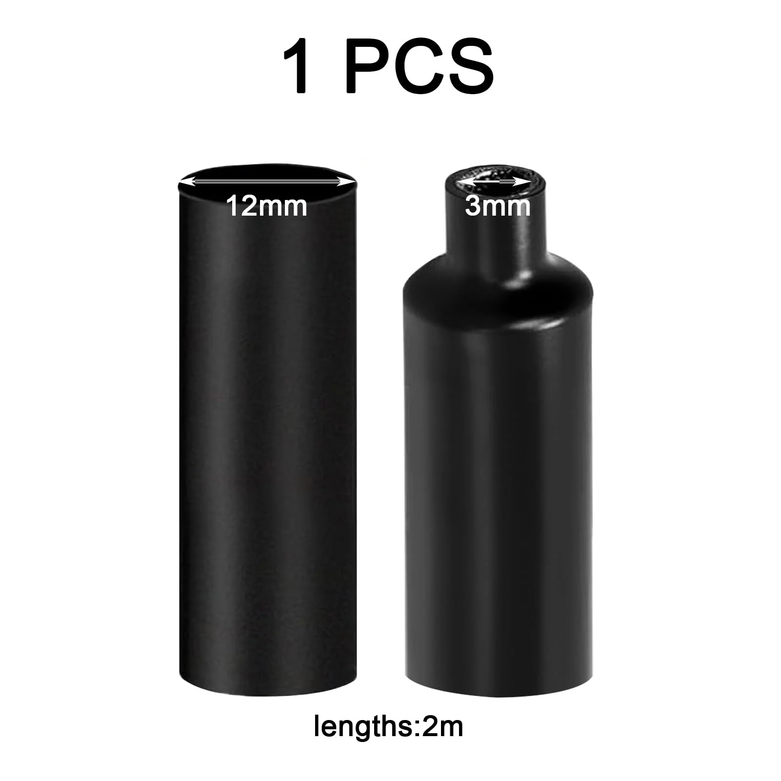 Heat Shrink Tubing, Black, 4:1 Heat Shrink Tubing, Heat Shrink Tube Assortment, Waterproof, Heat Shrink Tube with Adhesive, Heat Shrink Tube Set, for Cables, Marking (Diameter 12 mm x 2 m) Diameter 12 mm x 2 m - Image 2
