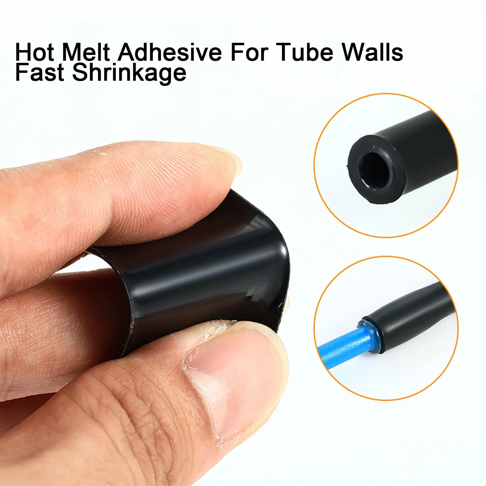Heat Shrink Tubing, Black, 4:1 Heat Shrink Tubing, Heat Shrink Tube Assortment, Waterproof, Heat Shrink Tube with Adhesive, Heat Shrink Tube Set, for Cables, Marking (Diameter 12 mm x 2 m) Diameter 12 mm x 2 m - Image 6