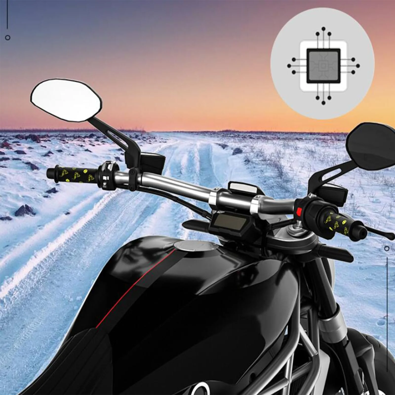 Heated Grips Cover, Motorcycle Heated Handlebar Warmers, Universal 12V Grip Heaters for Harley Motorcycle Dirt Bike Street Bike ATV 4 Wheeler - Easy to Install Heated grip cover - Pattern - Image 6