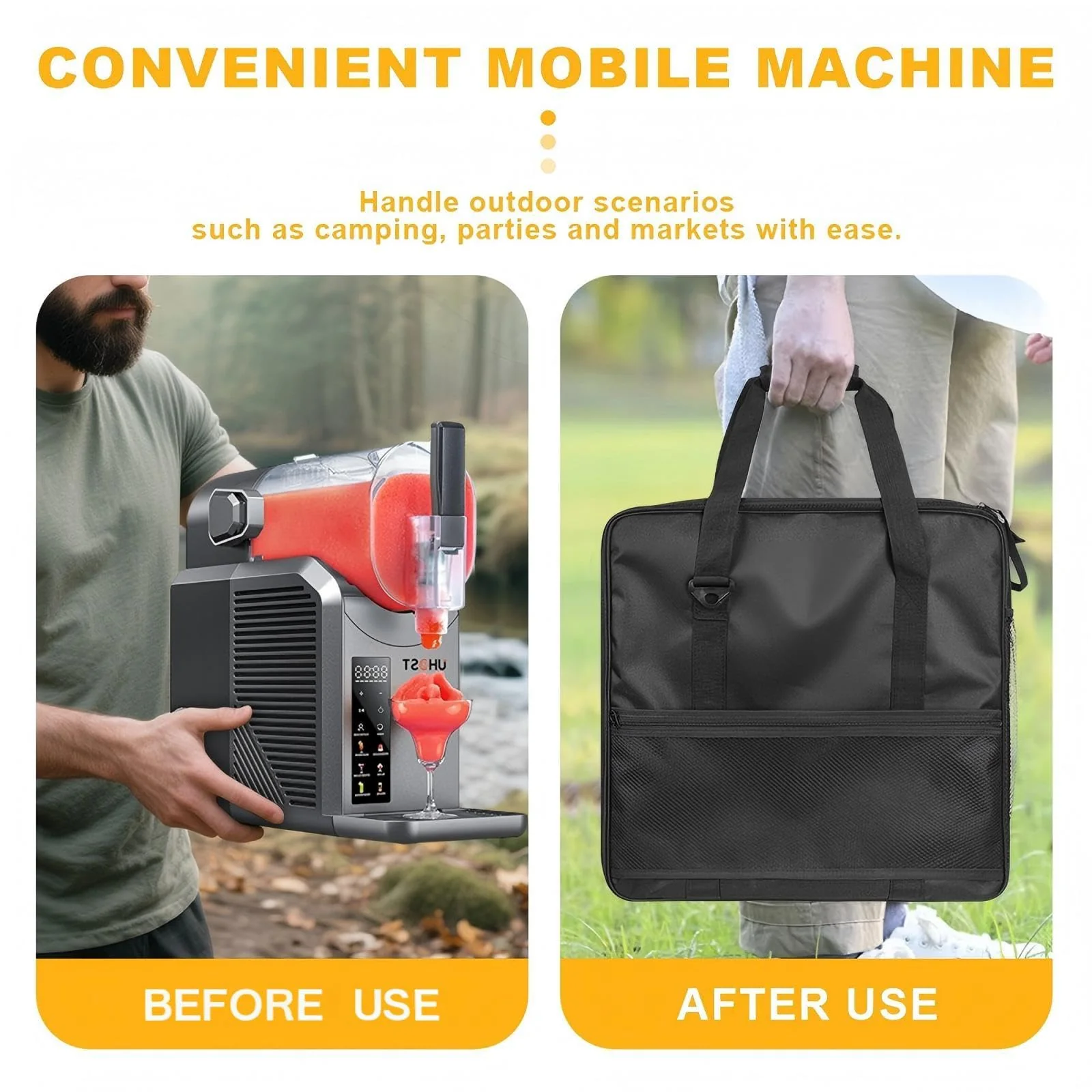 Heavy Duty Carry Case for Ninja Slushie Machine FS300/FS301, Front-Load Design, Portable Frozen Drink Maker Travel Bag for Parties & Outdoors - Padded Protection with Easy Side Access - Image 3