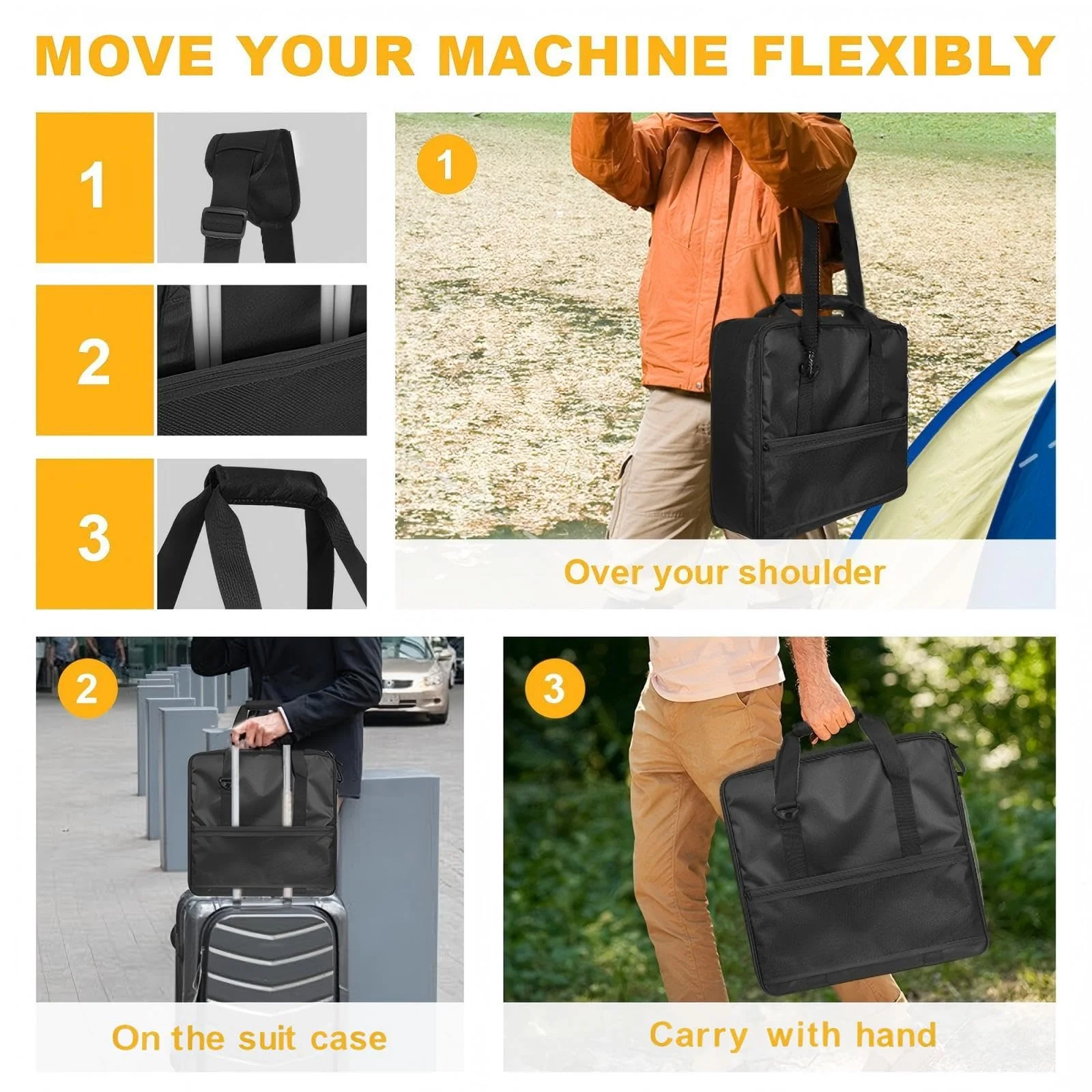 Heavy Duty Carry Case for Ninja Slushie Machine FS300/FS301, Front-Load Design, Portable Frozen Drink Maker Travel Bag for Parties & Outdoors - Padded Protection with Easy Side Access - Image 6