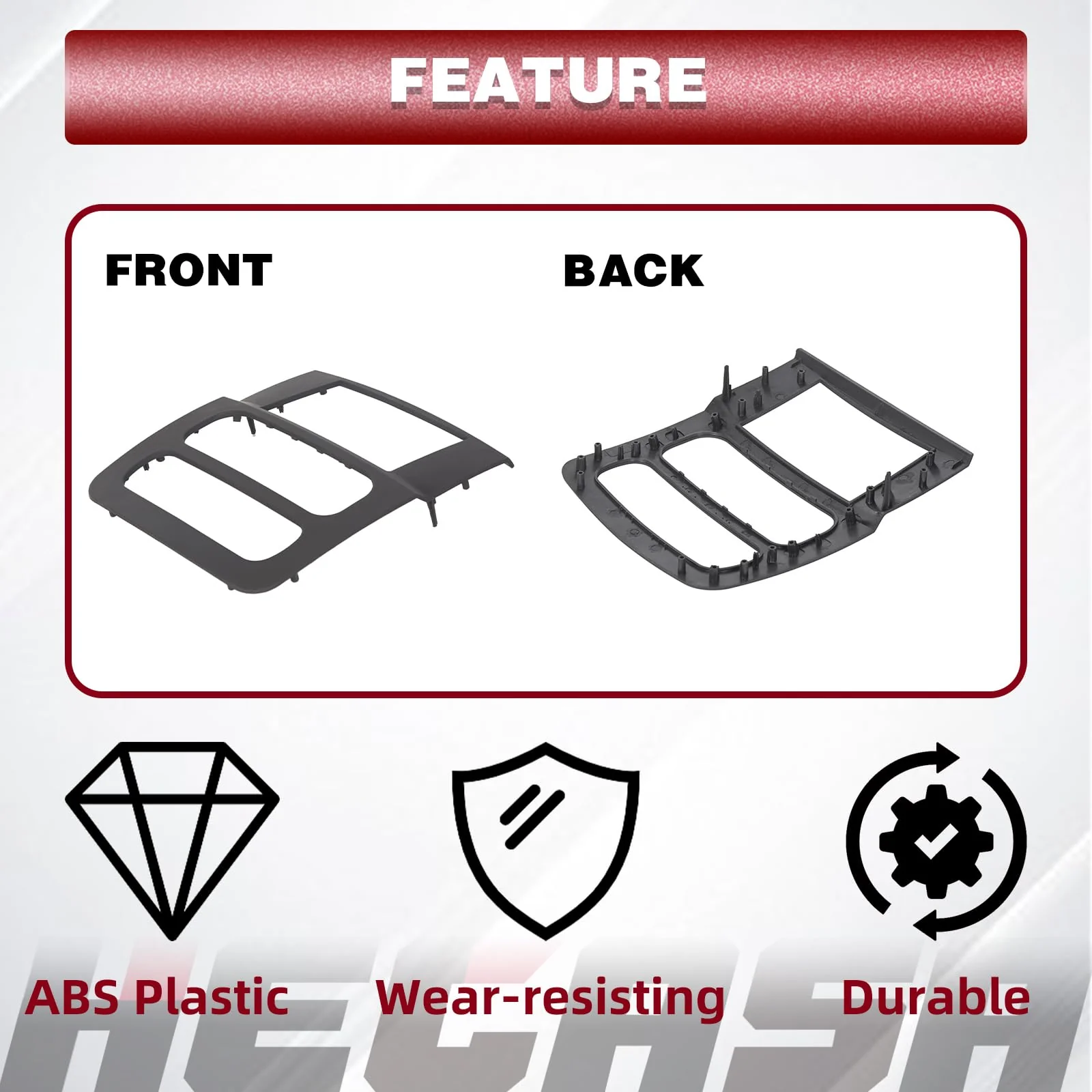 HECASA Double Din Radio Stereo Dash Kit Compatible with 2002 2003 2004 2005 Dodge Ram 1500 2500 3500 Without Wiring Harness - Image 3