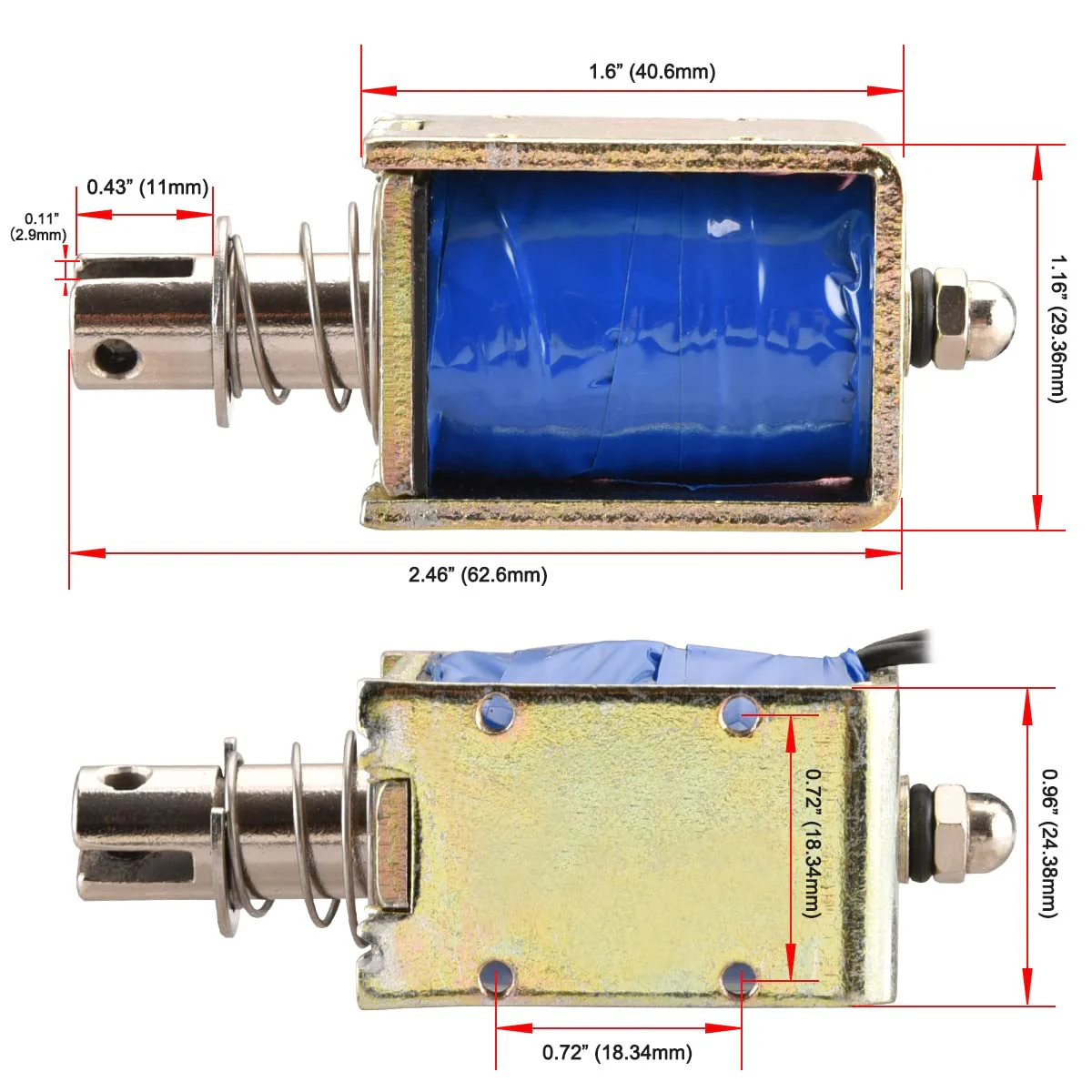 Hechen Solenoid Coil Electromagnetic Net HS-1240S DC12V 1.6A 25N 10mm Hub Push Pull Type Open Frame Door Lock - Image 2