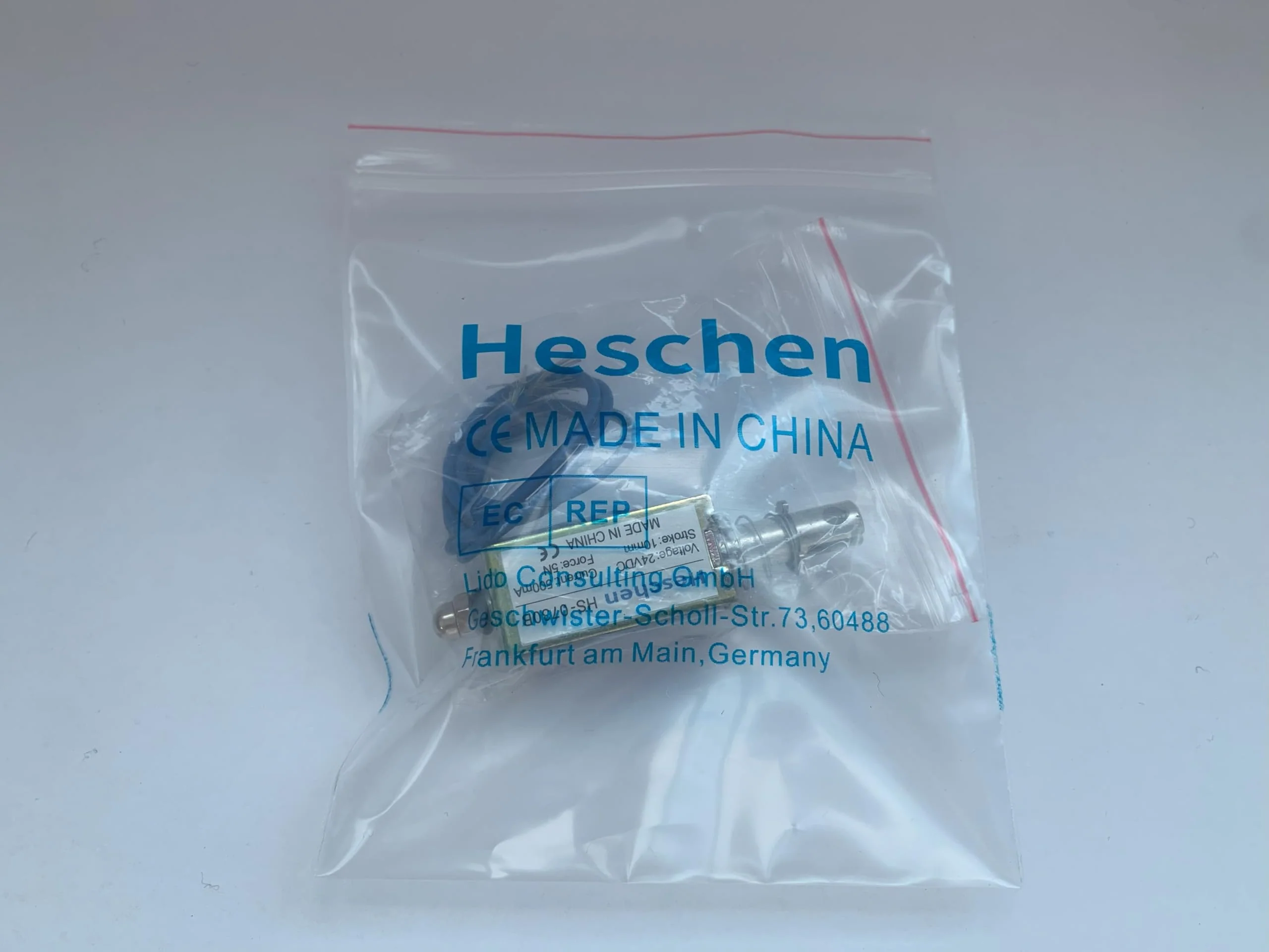 Hechen solenoid electromagnet HS-0730B DC 24V 500mA 5N 10mm stroke push pull type open frame - Image 8