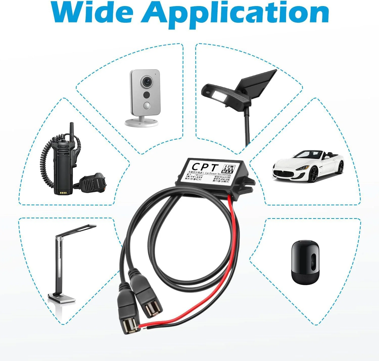 Heemol 12V to USB, 12V to 5V USB Adapter, Buck Converter Module 3A 15W DC to DC Car Power Converter Adapter (Dual USB) 1 Items - Image 4
