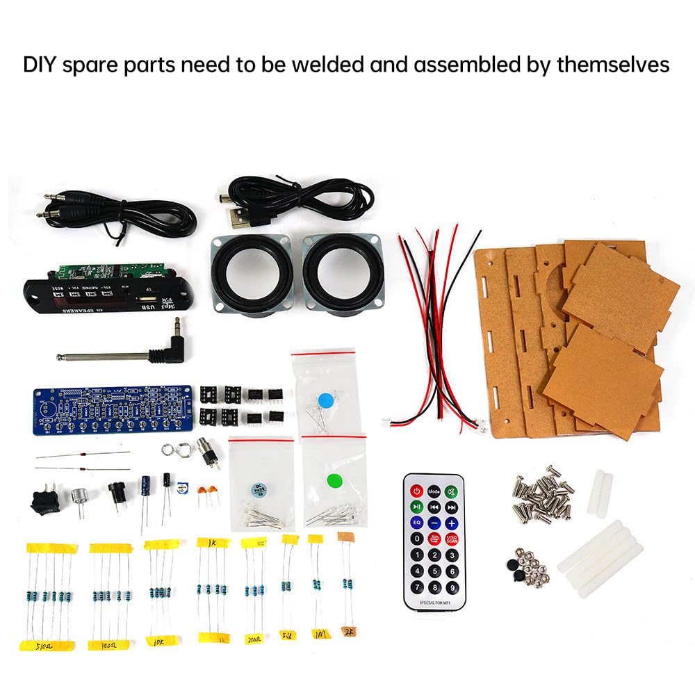 Heemol Electronic Soldering Kit, Radio Mini Amplifier, 87.5-108 MHz, DIY Kit, Amplifier, Bluetooth Speaker with Spectrum with LCD Display with Remote Control, Soldering Practice, Loose Parts - Image 8