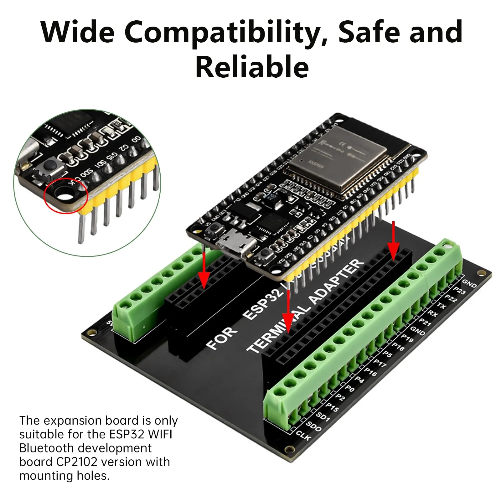 Heemol Pack of 3 for ESP32 GPIO Breakout Board for 38PIN 25.5mm for ESP32 Development Board Expansion Board for ESP32 Breadboard Breakout board x 3 - Image 3