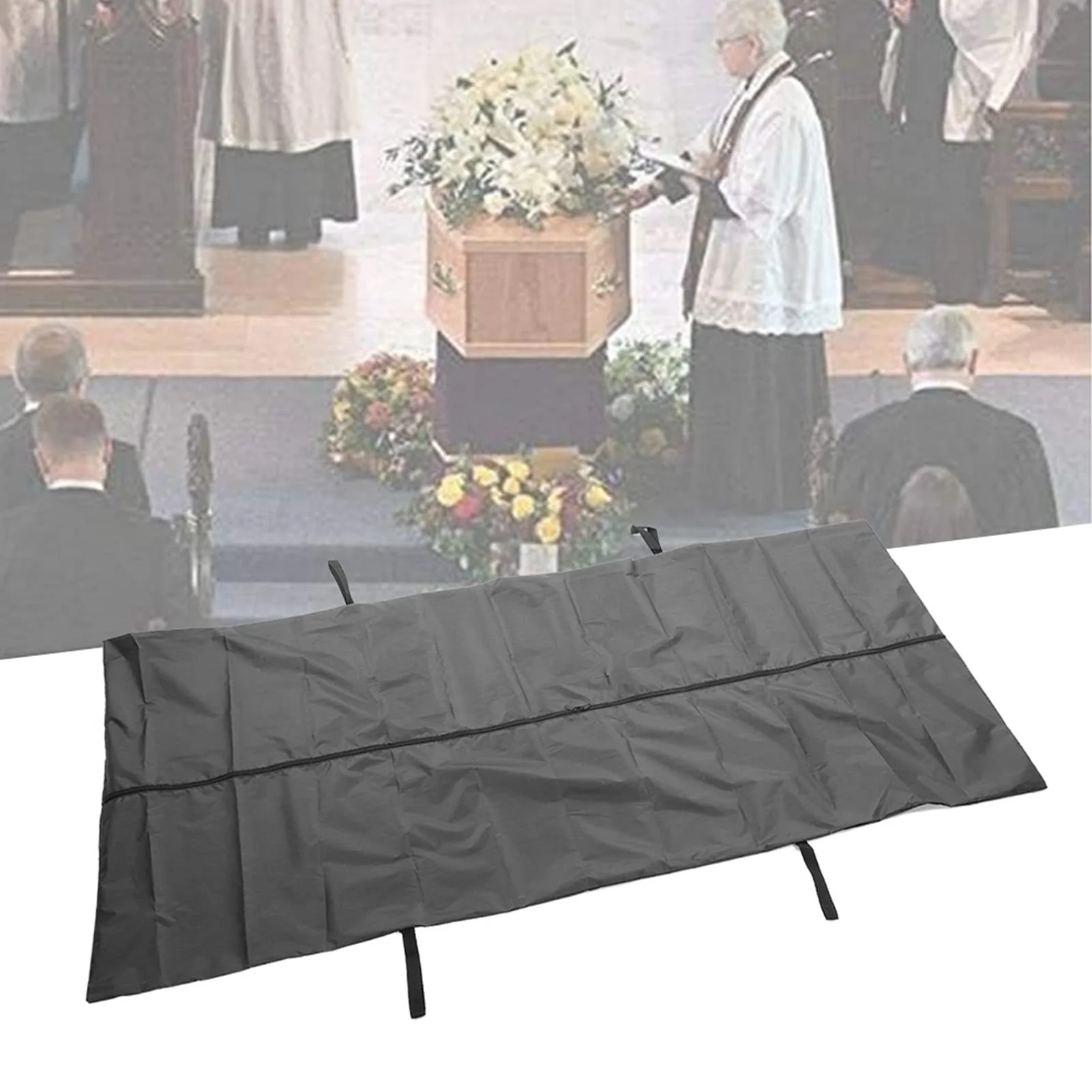 HEEPDD Body bag, black body bag for emergency, body bag made of Oxford fabric, 210D silver coated, waterproof bag with 4 side handles, zip in the (150 x 60 cm) 150*60CM - Image 7