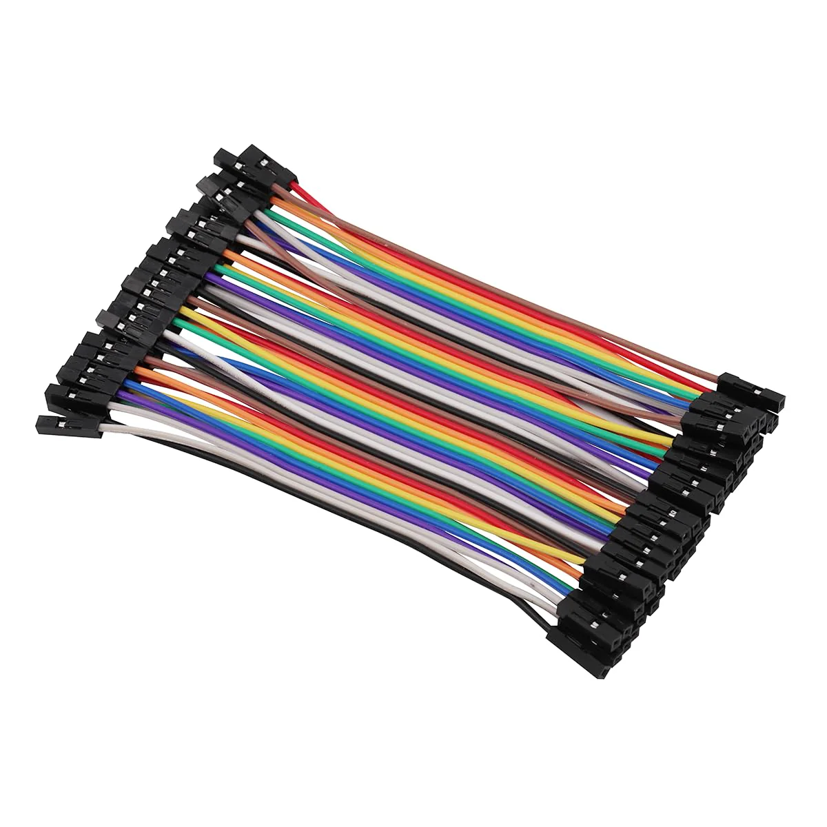 Heevhas 80pcs 40Pin Jumper Wire Cable Breadboard Ribbon Cables 10 cm Female-Female Jumper Cable 24AWG Wire Bridges for Arduino Breadboard DIY Project 80 pieces female 10CM - Image 3