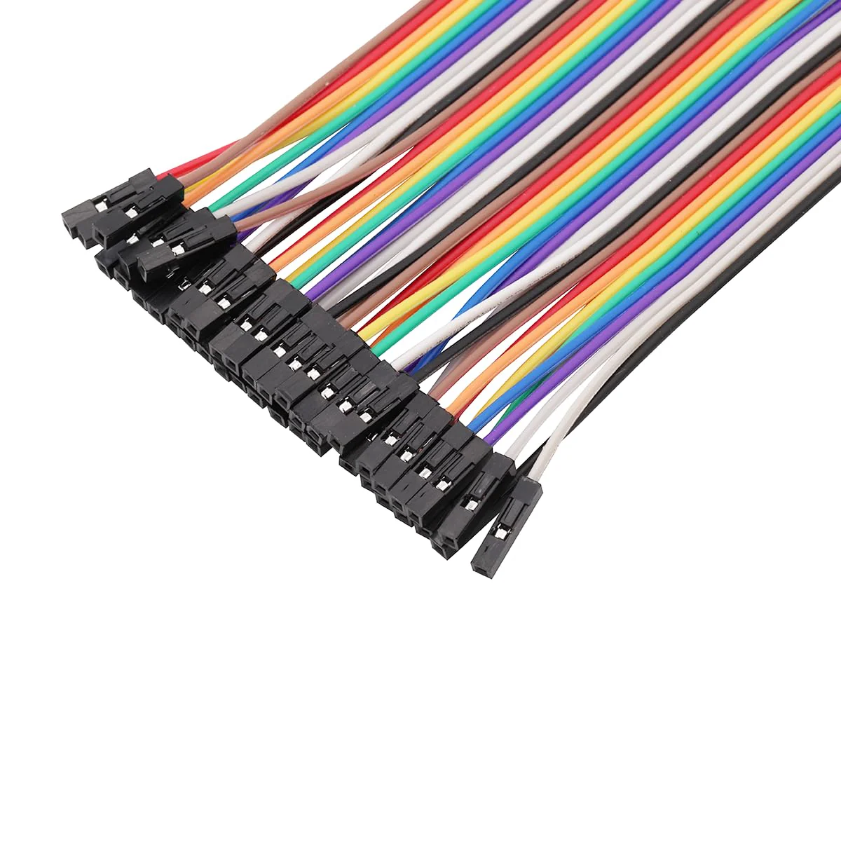 Heevhas 80pcs 40Pin Jumper Wire Cable Breadboard Ribbon Cables 10 cm Female-Female Jumper Cable 24AWG Wire Bridges for Arduino Breadboard DIY Project 80 pieces female 10CM - Image 5