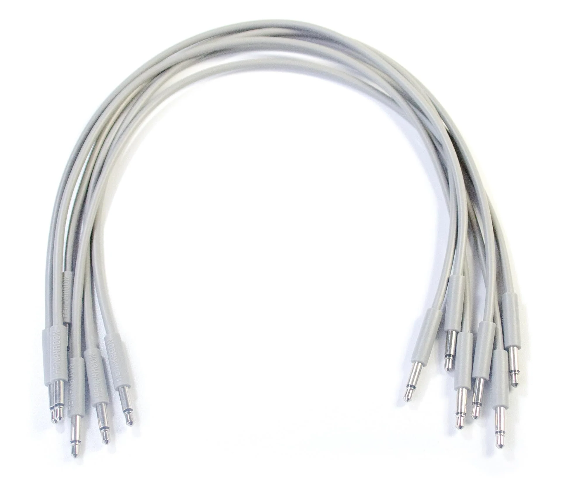 Heinakroon Slimline Gray CV Patch Cables 1/8", (NOT for Guitar) Eurorack Modular Patch Leads, 6-Pack (11.8") 11.8" - Image 2