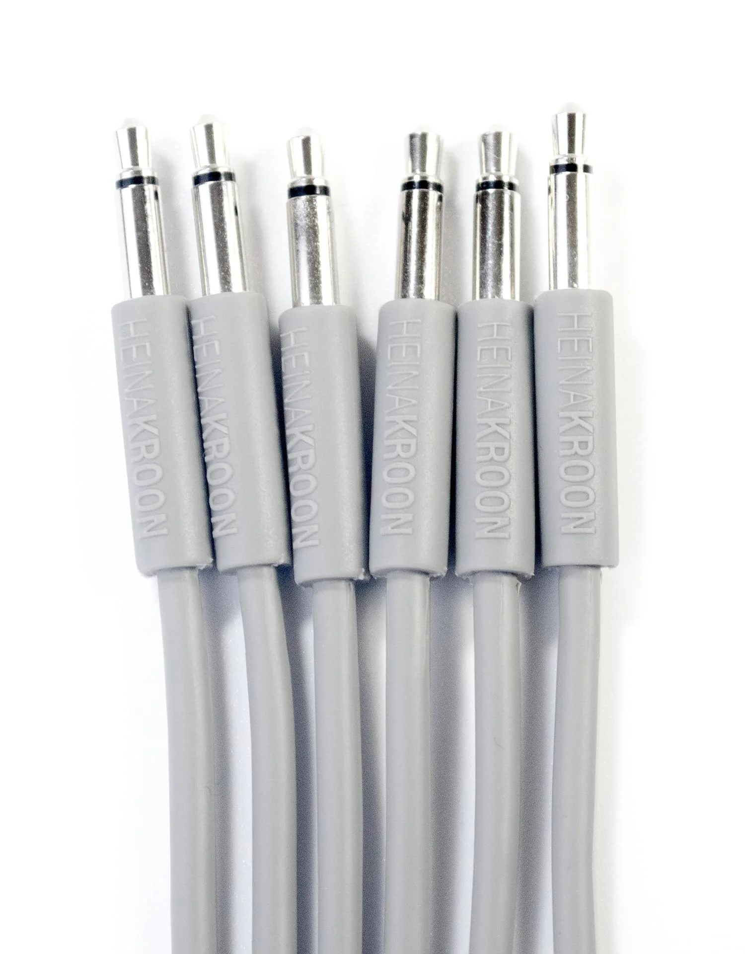 Heinakroon Slimline Gray CV Patch Cables 1/8", (NOT for Guitar) Eurorack Modular Patch Leads, 6-Pack (11.8") 11.8" - Image 4