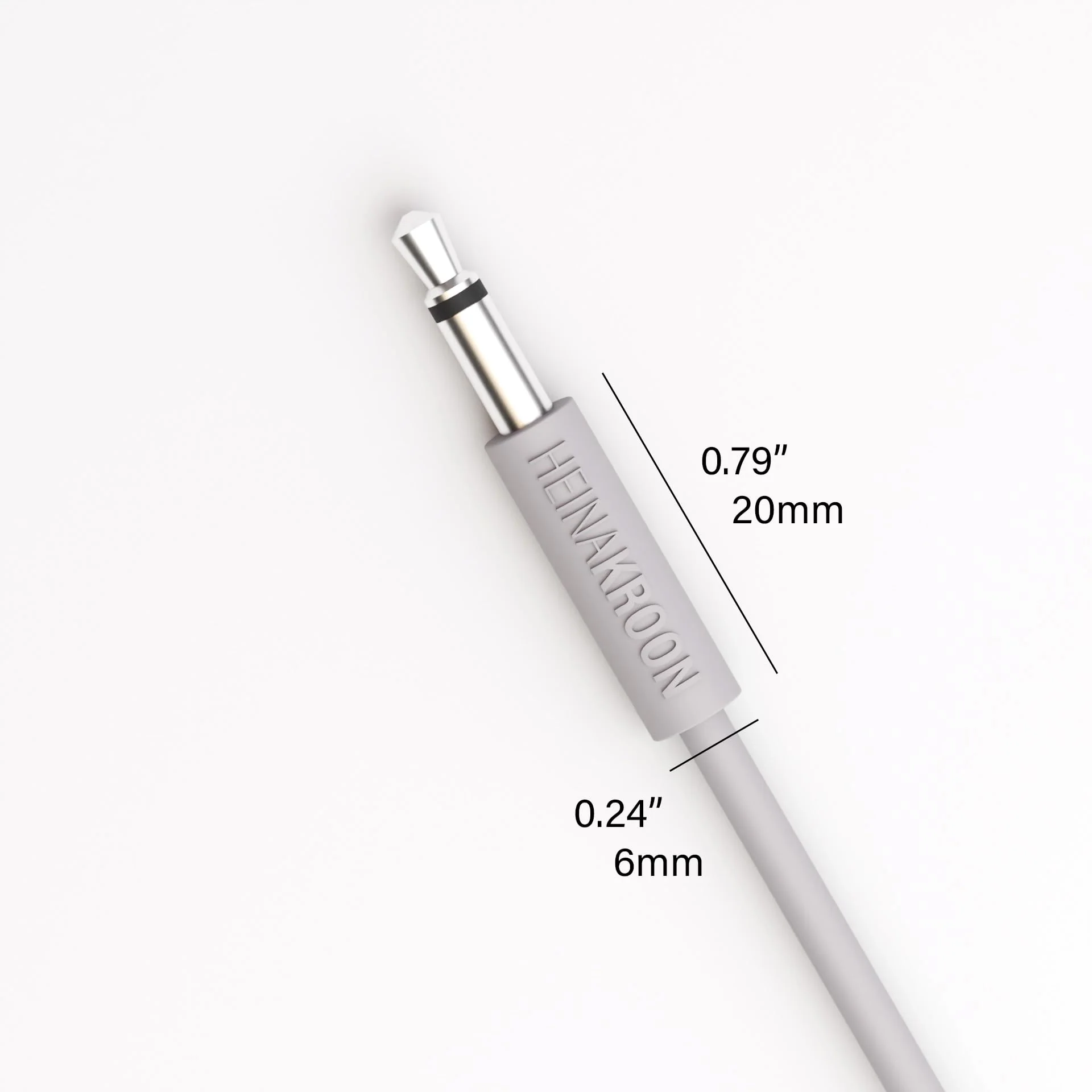 Heinakroon Slimline Gray CV Patch Cables 1/8", (NOT for Guitar) Eurorack Modular Patch Leads, 6-Pack (11.8") 11.8" - Image 6