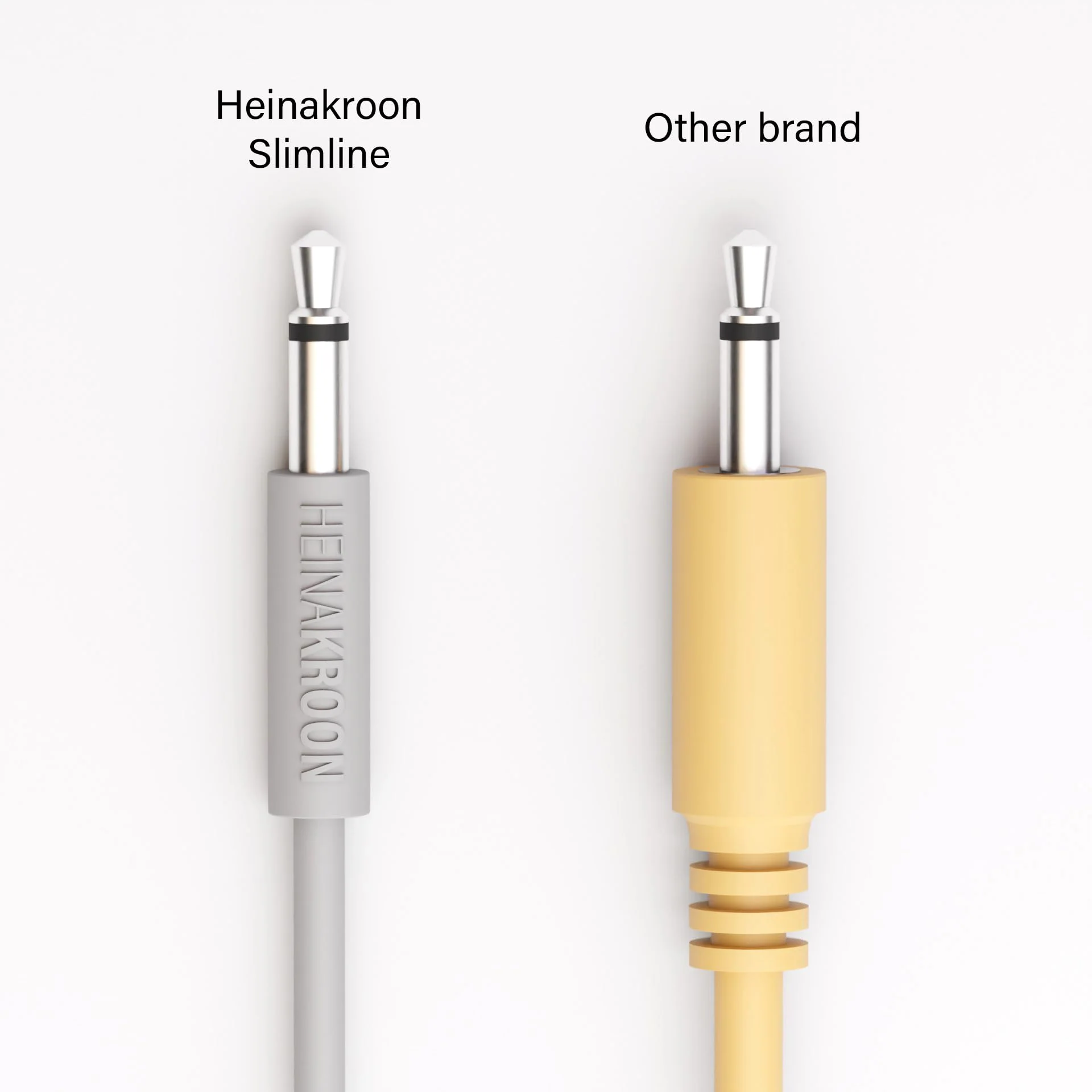 Heinakroon Slimline Gray CV Patch Cables 1/8", (NOT for Guitar) Eurorack Modular Patch Leads, 6-Pack (11.8") 11.8" - Image 7