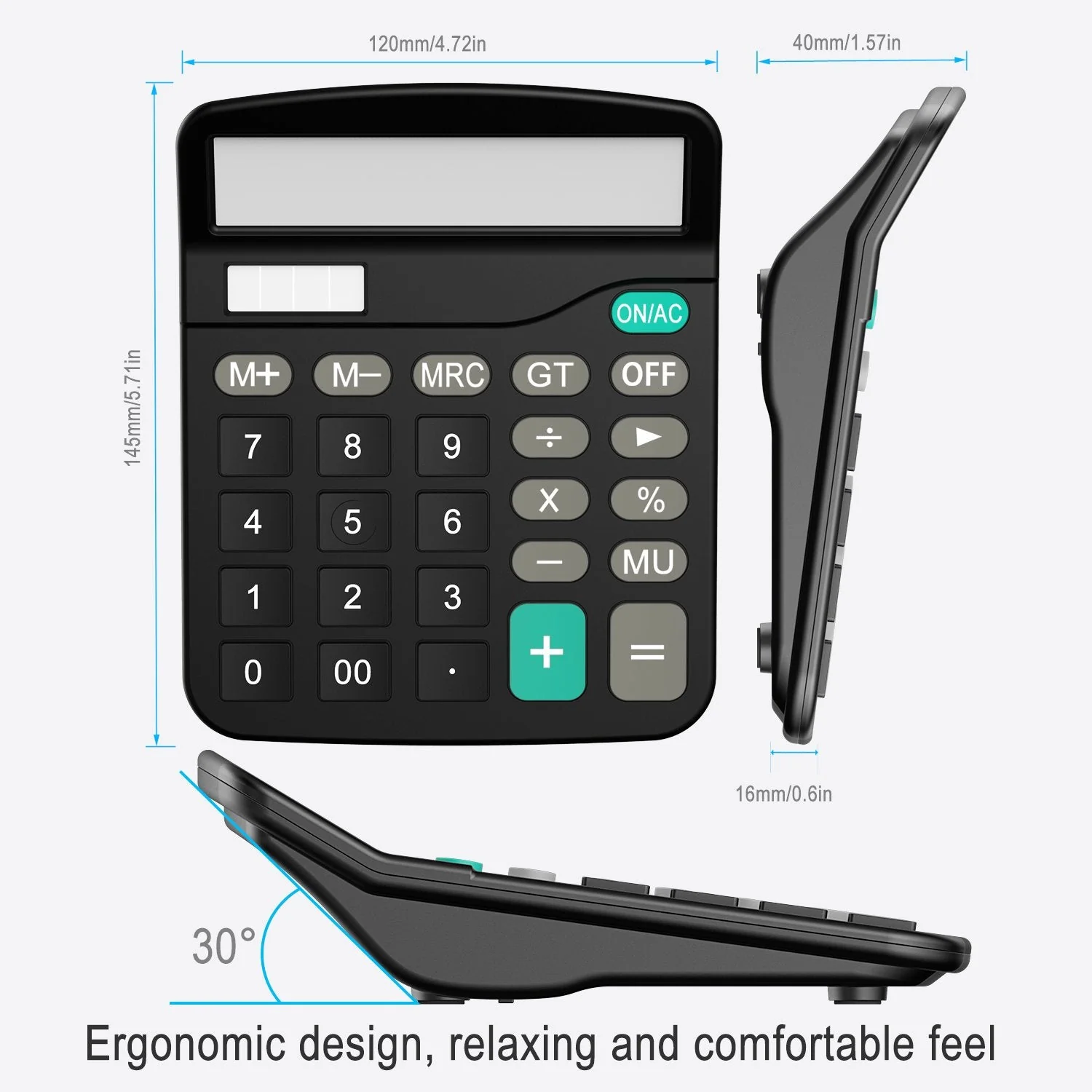Helect Calculator, Standard Function Desktop Calculator, Black - Image 2