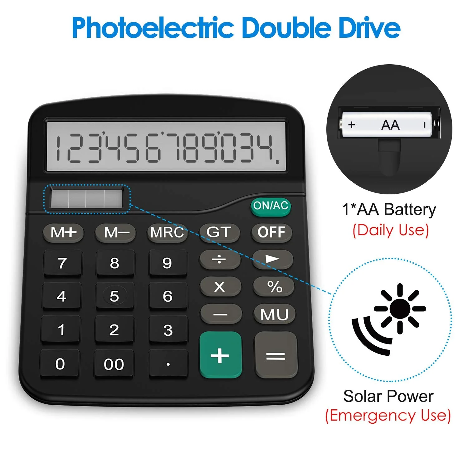 Helect Calculator, Standard Function Desktop Calculator, Black - Image 3