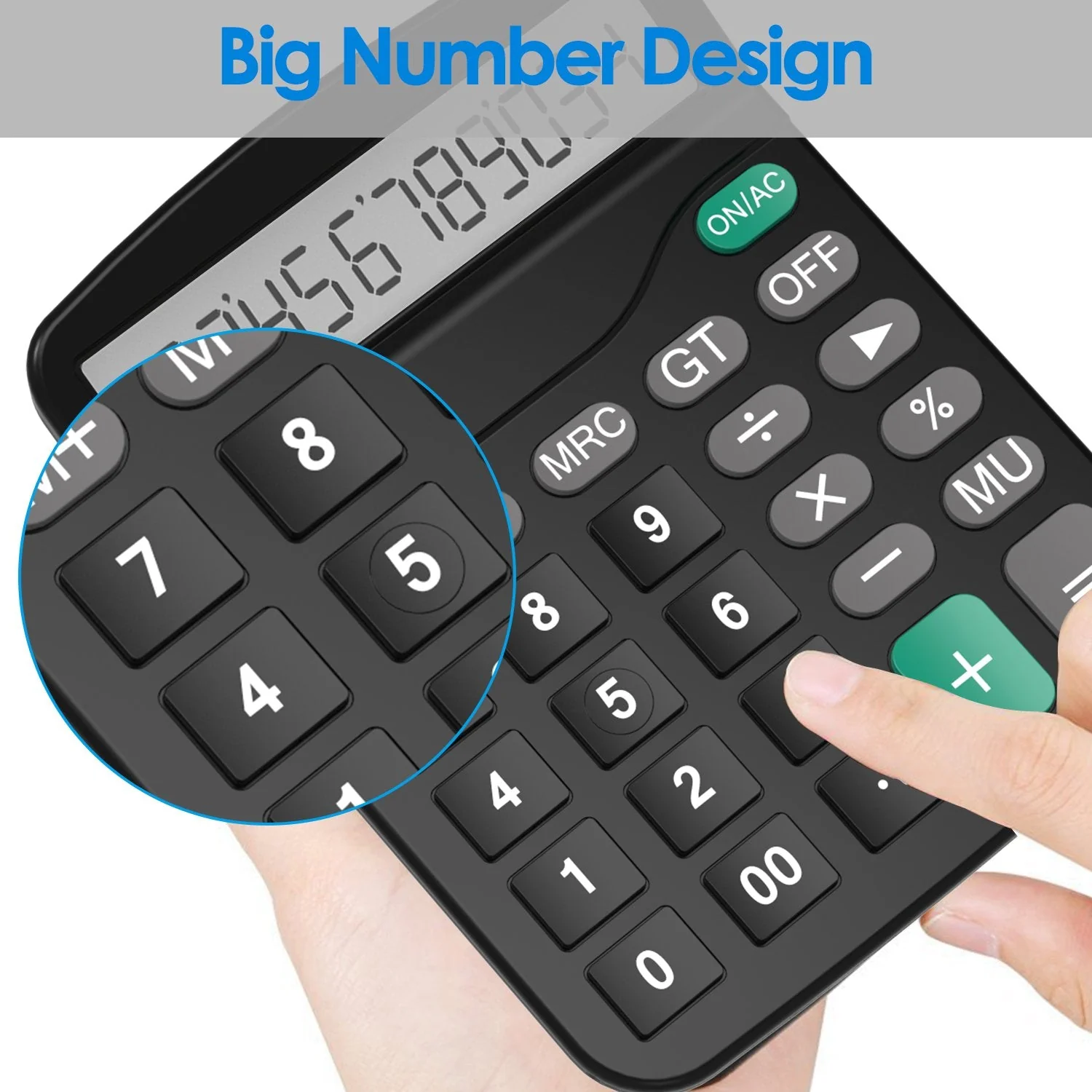 Helect Calculator, Standard Function Desktop Calculator, Black - Image 6