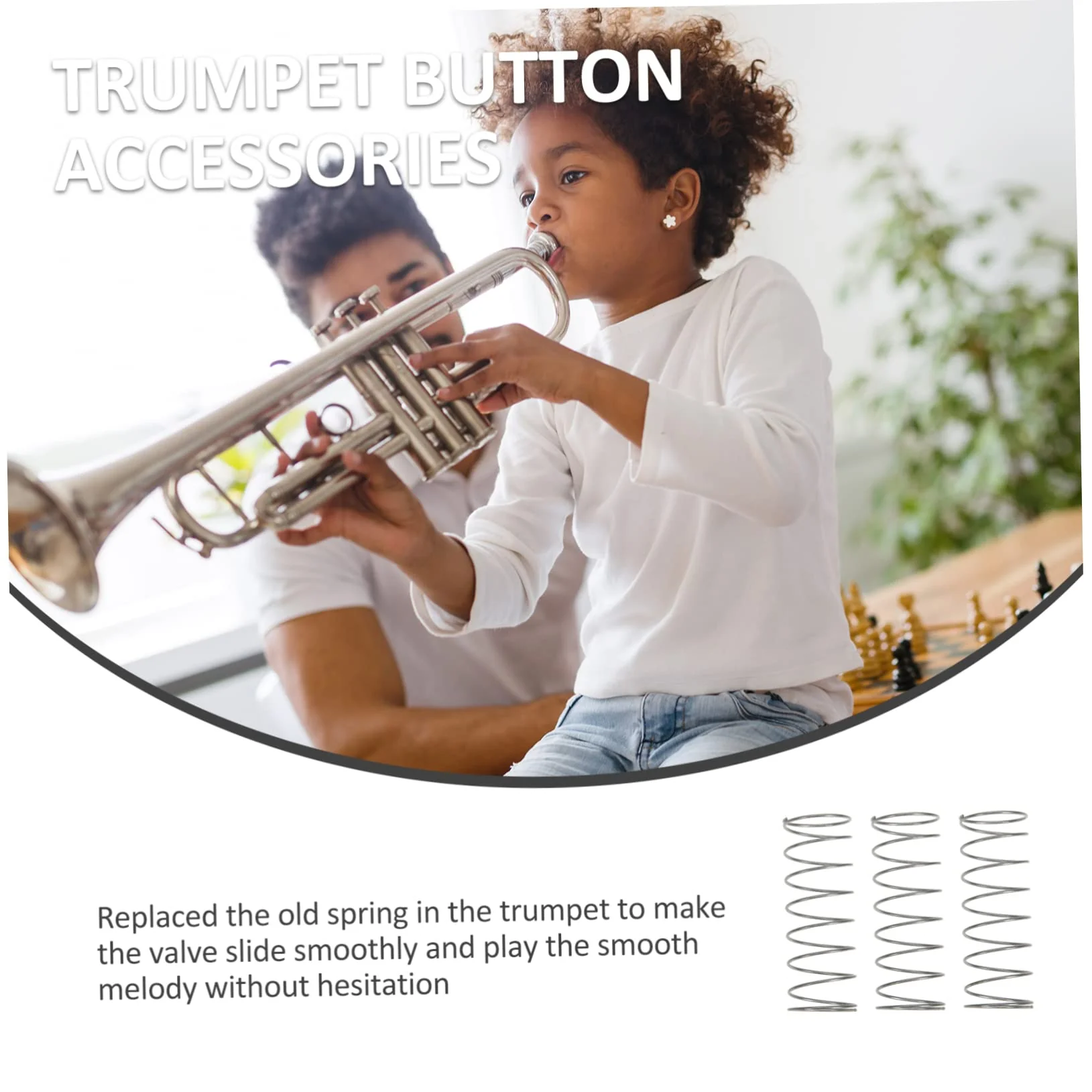 Hemoton 3pcs Durable Trumpet Springs Portable Button Spring Replacement for Trumpet Sturdy Convenient Accessories for Wind Instruments 4.9x1.7cm Silver - Image 4