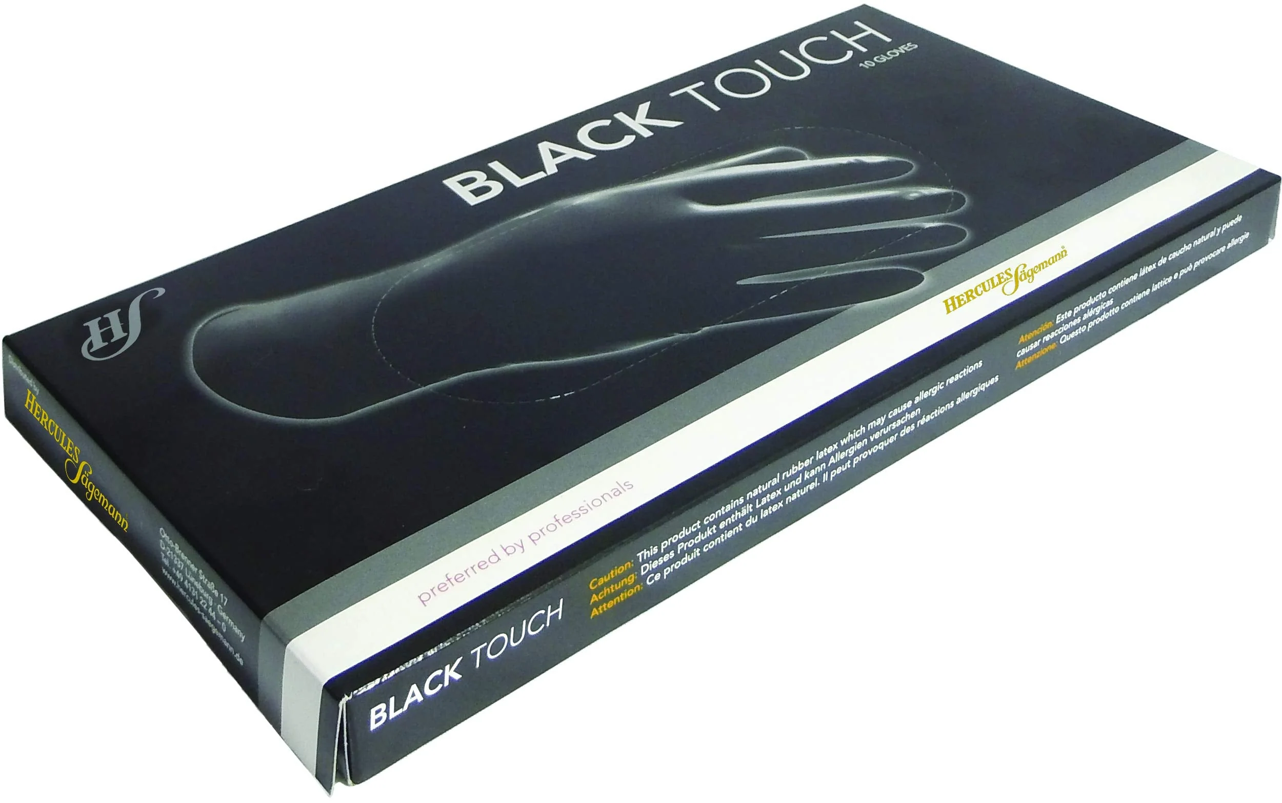 Hercules Sägemann Special Protective Gloves for Hairdressers Black Touch Size M Pack of 10 100% Natural Latex - Image 2
