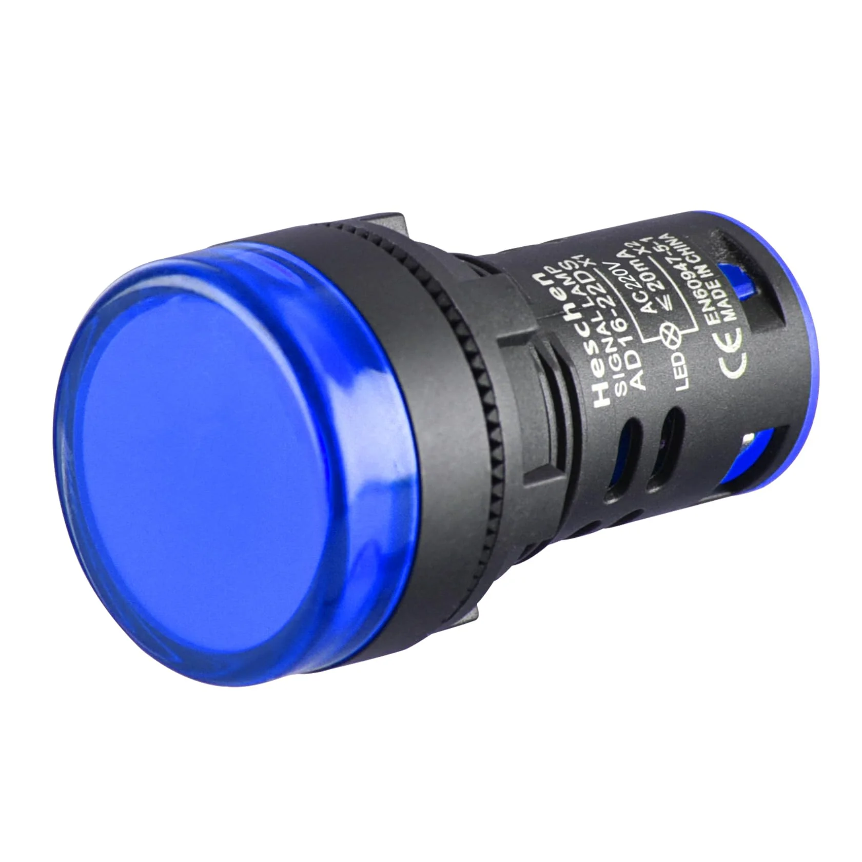 Heschen 22mm LED Indicator Light AD16-22D/S 220VAC 20mA Blue Light Color (Pack of 5) - Image 6