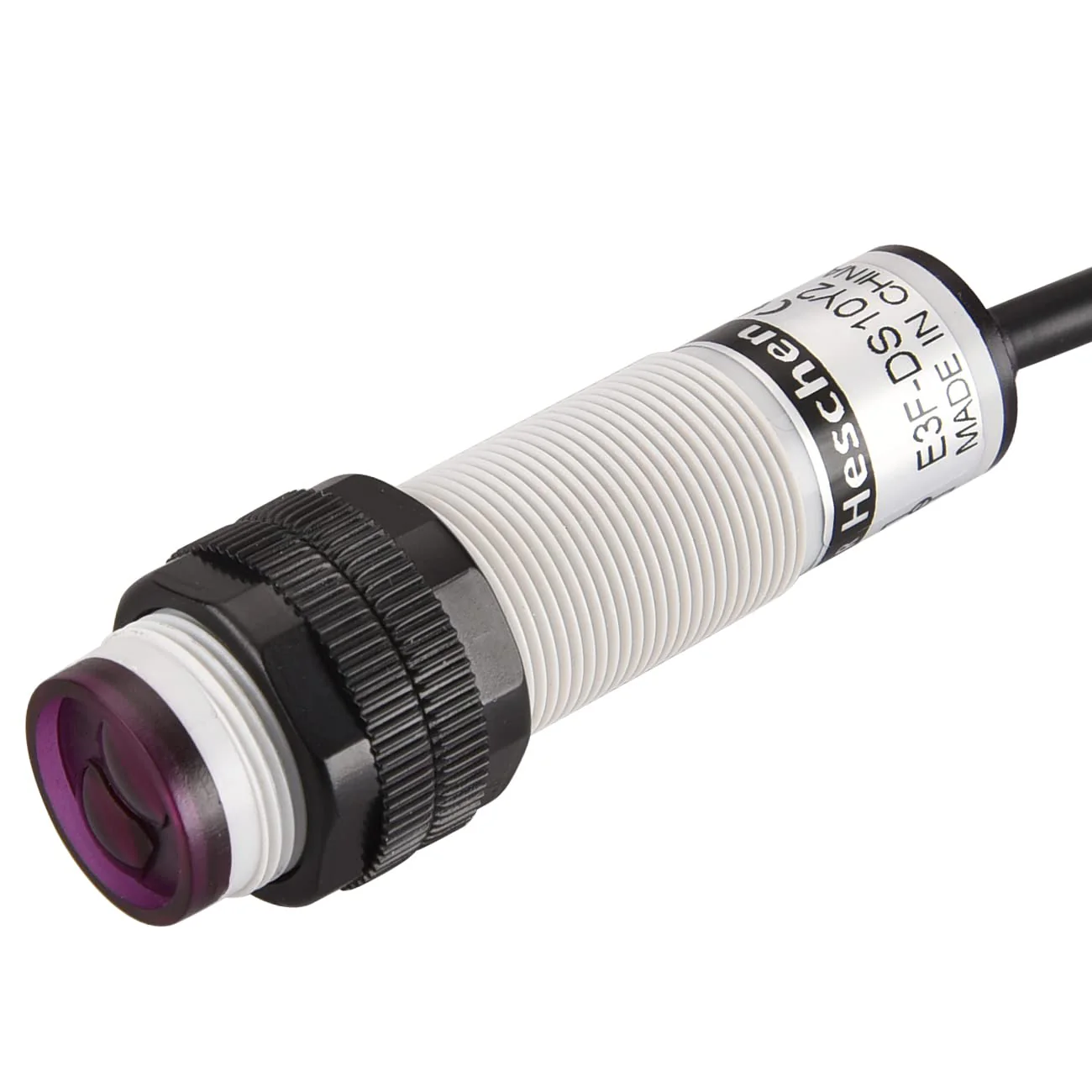 Heschen M18 Column Infrared Photoelectric Proximity Switch, Diffuse Reflection Type, E3F-DS10Y2, Detection Distance 10 cm, 90-250VAC 400mA, Normally Closed (NC), 2 Wires - Image 3