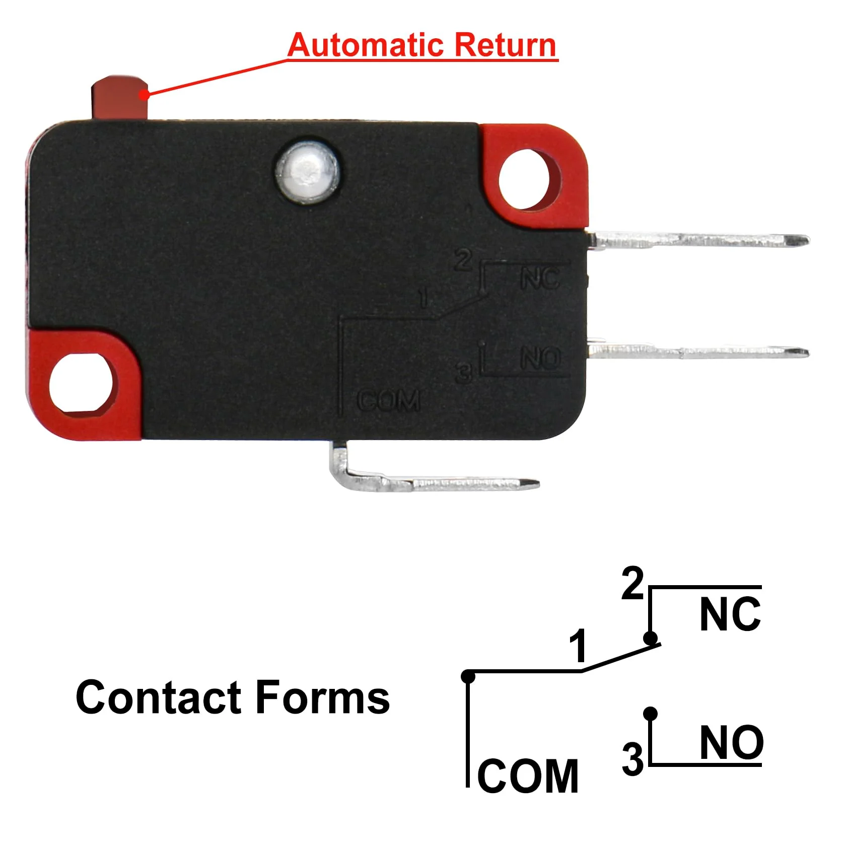 Heschen Micro Switch V-15-1C25 SPDT Button Type 20A 250VAC Pack of 2 - Image 3