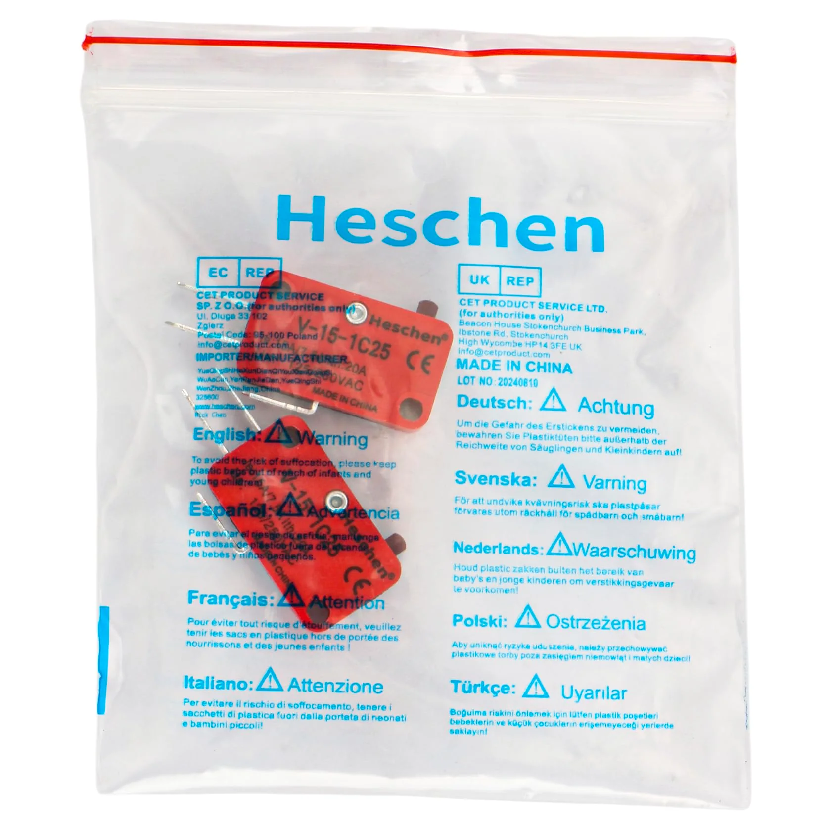 Heschen Micro Switch V-15-1C25 SPDT Button Type 20A 250VAC Pack of 2 - Image 6