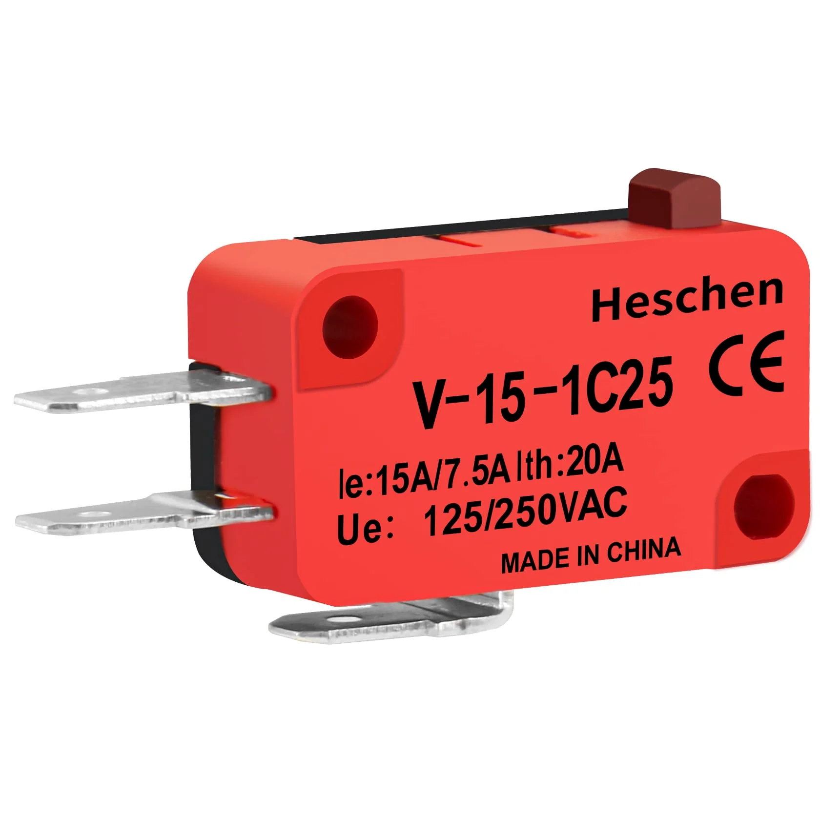 Heschen Micro Switch V-15-1C25 SPDT Button Type 20A 250VAC Pack of 2 - Image 9
