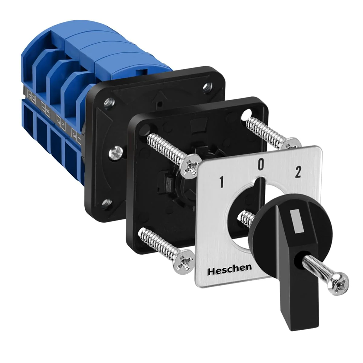 Heschen Universal Rotary Cam Selector Changeover Switch, SZW26-63/D404.4, 660V 63A, ON-Off-ON 3 Position 4 Phase, 4NO+4NC, 16 Terminals, CE - Image 6