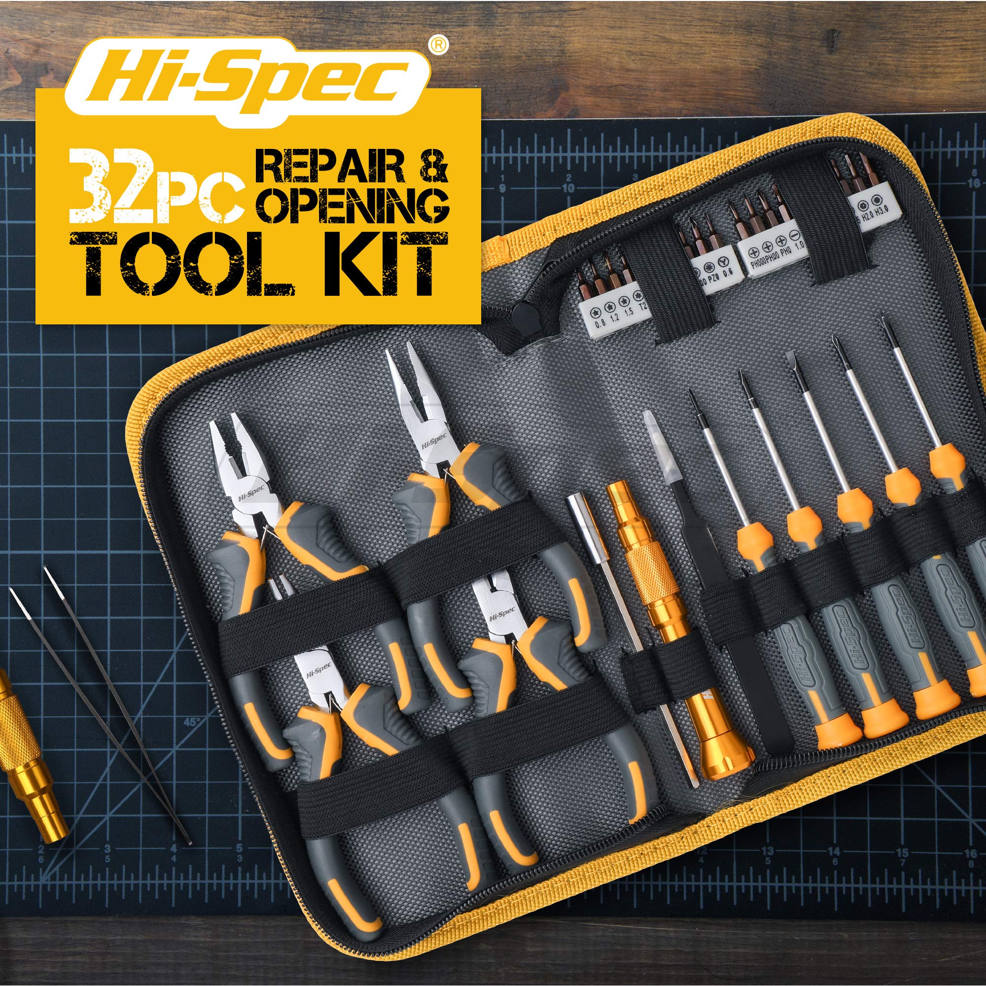 Hi-Spec 32pc Electronics Repair & Opening Tool Kit Set for Laptops, Phones, Devices, Computer & Gaming Accessories. Precision Small Screwdrivers with Pentalobe Bits for iPhones & MacBooks - Image 3