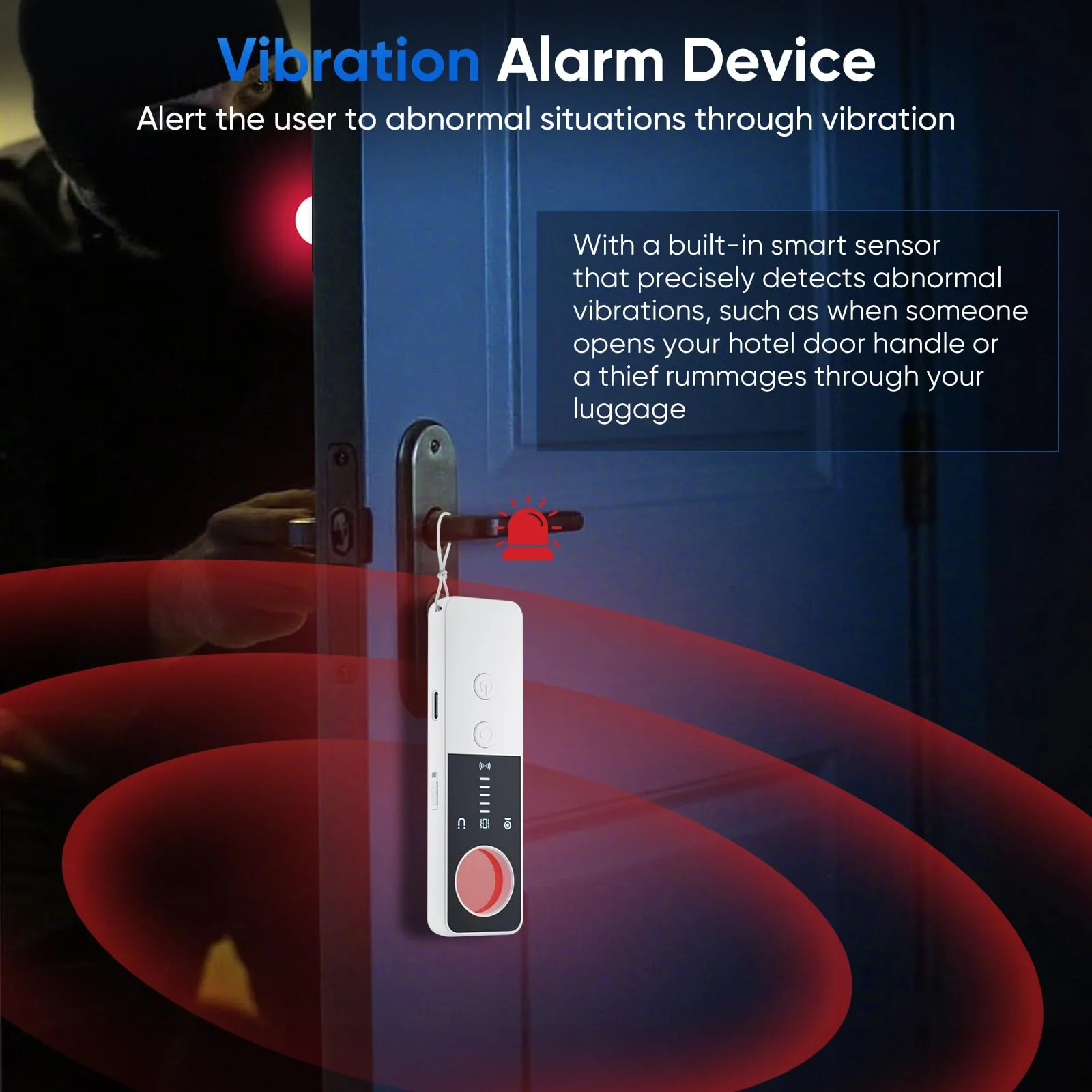 Hidden Camera Detector 2025 Anti-Spy Camera Finder with 5 Levels Sensitivity - GPS Tracker Detector - Bug Finder - Emergency Light for Home, Car, Hotel and Office - White - Image 2