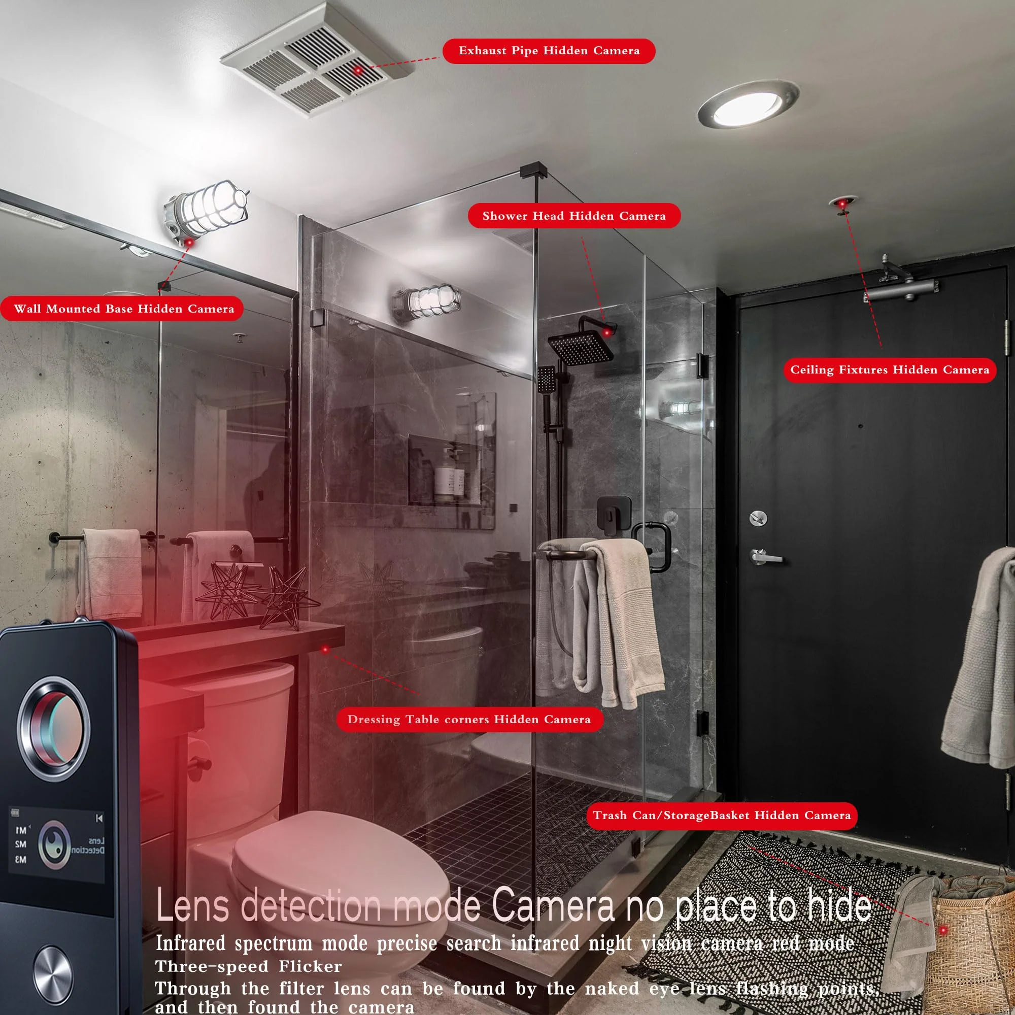 Hidden Camera Detector - RF Bug Detector Device for Privacy Protection | Anti-Spy Finder for Travel & Hotels - Image 5
