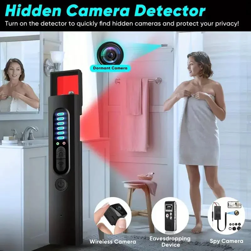Hidden Camera Detectors and Bug Detector, Anti-Spy Camera Finder Detector, GPS Hidden Camera Detector, Tracking Device Detector, Camera Detector for Hotels, Home, Office (Black) - Image 2