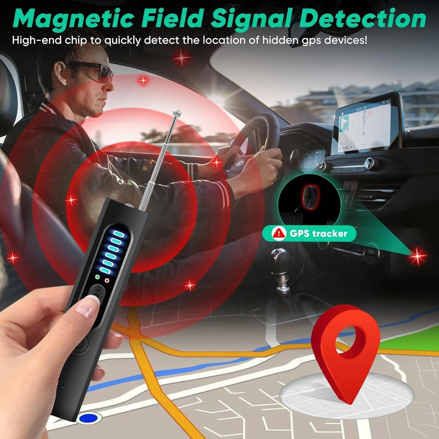 Hidden Camera Detectors and Bug Detector, Anti-Spy Camera Finder Detector, GPS Hidden Camera Detector, Tracking Device Detector, Camera Detector for Hotels, Home, Office (Black) - Image 4
