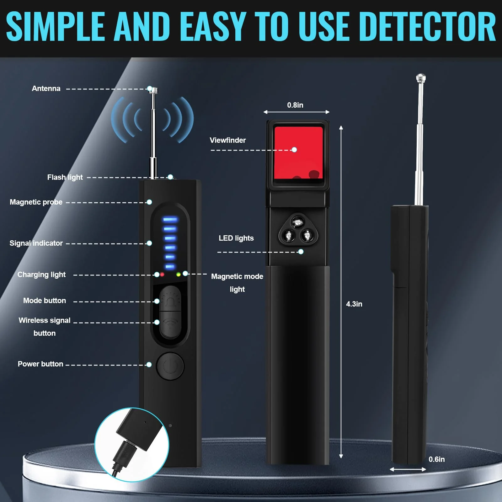 Hidden Camera Detectors, Anti-Spy Camera Finder Detector, Bug Detector, GPS Hidden Camera Detectors, Tracking Device Detectors, Camera Detector for Hotels, Home, Airbnb, Office (X13) X13 - Image 2