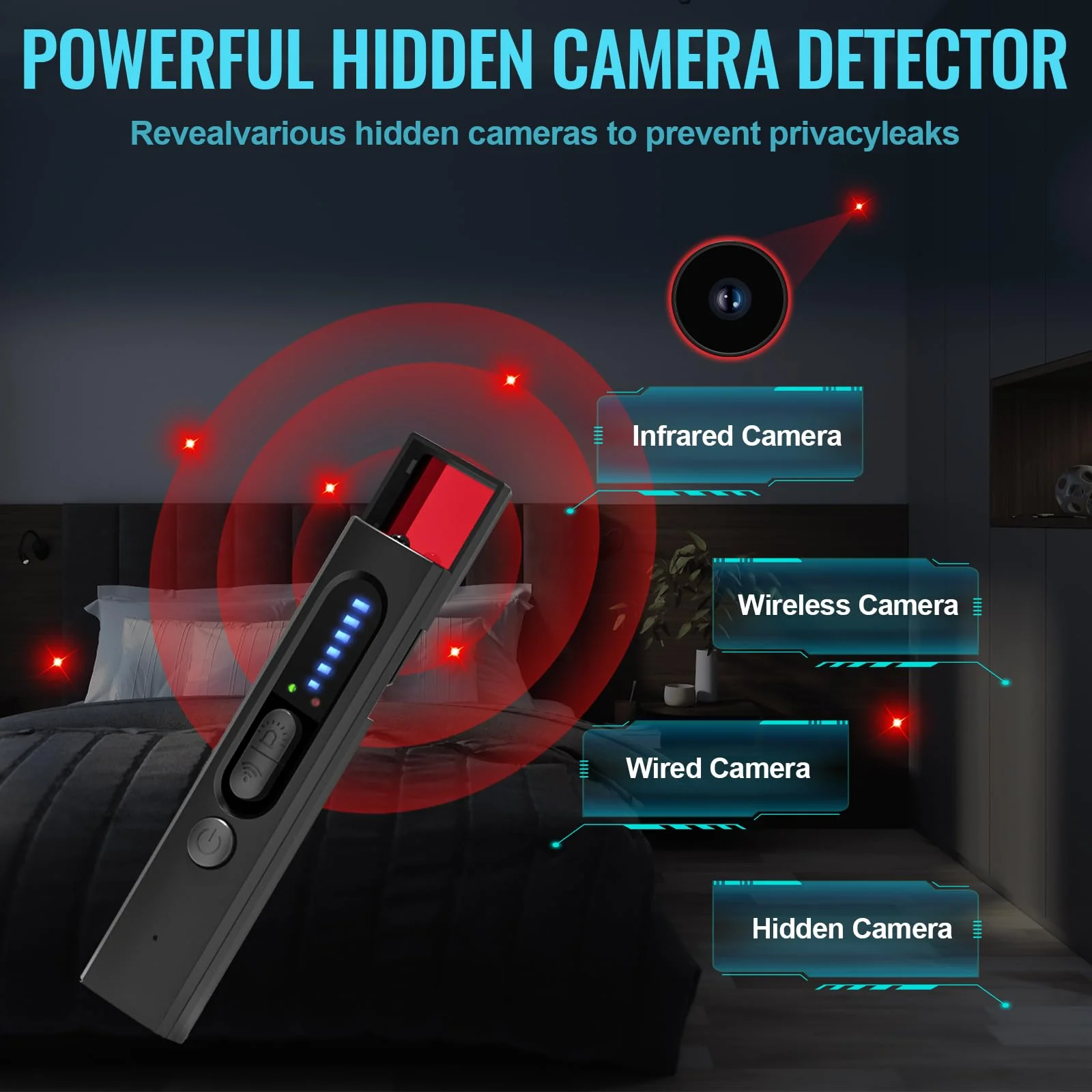 Hidden Camera Detectors, Anti-Spy Camera Finder Detector, Bug Detector, GPS Hidden Camera Detectors, Tracking Device Detectors, Camera Detector for Hotels, Home, Airbnb, Office (X13) X13 - Image 5