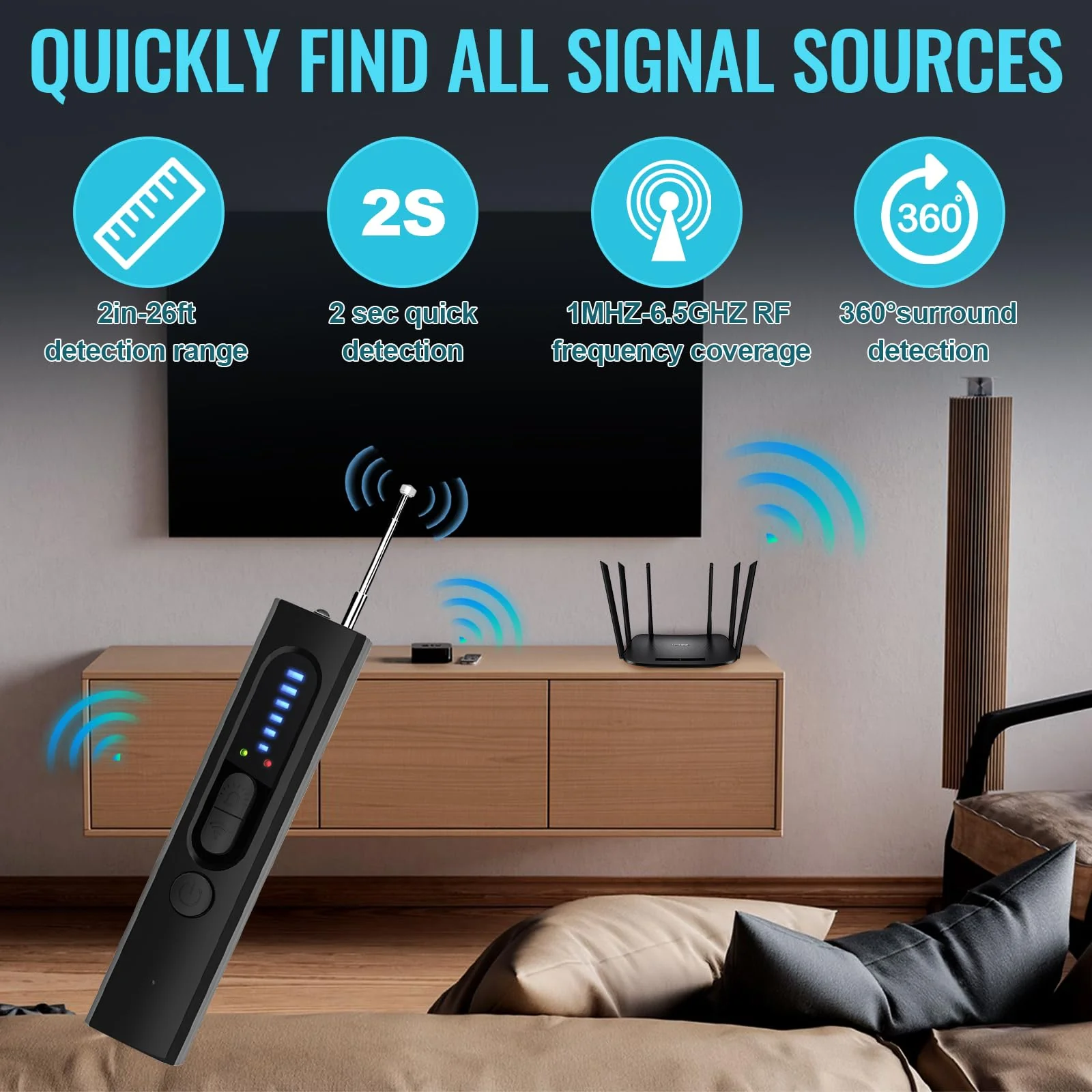 Hidden Camera Detectors, Anti-Spy Camera Finder Detector, Bug Detector, GPS Hidden Camera Detectors, Tracking Device Detectors, Camera Detector for Hotels, Home, Airbnb, Office (X13) X13 - Image 6