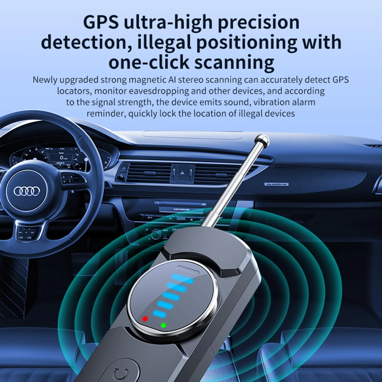 Hidden Camera Detectors, Portable Anti-Spy Device,Privacy pen,RF Signal Scanner, GPS Tracker & Bug Detector with Anti-Theft Alarm Mode for Hotels, Travel, Home & Office Privacy Protection Tool - Image 6