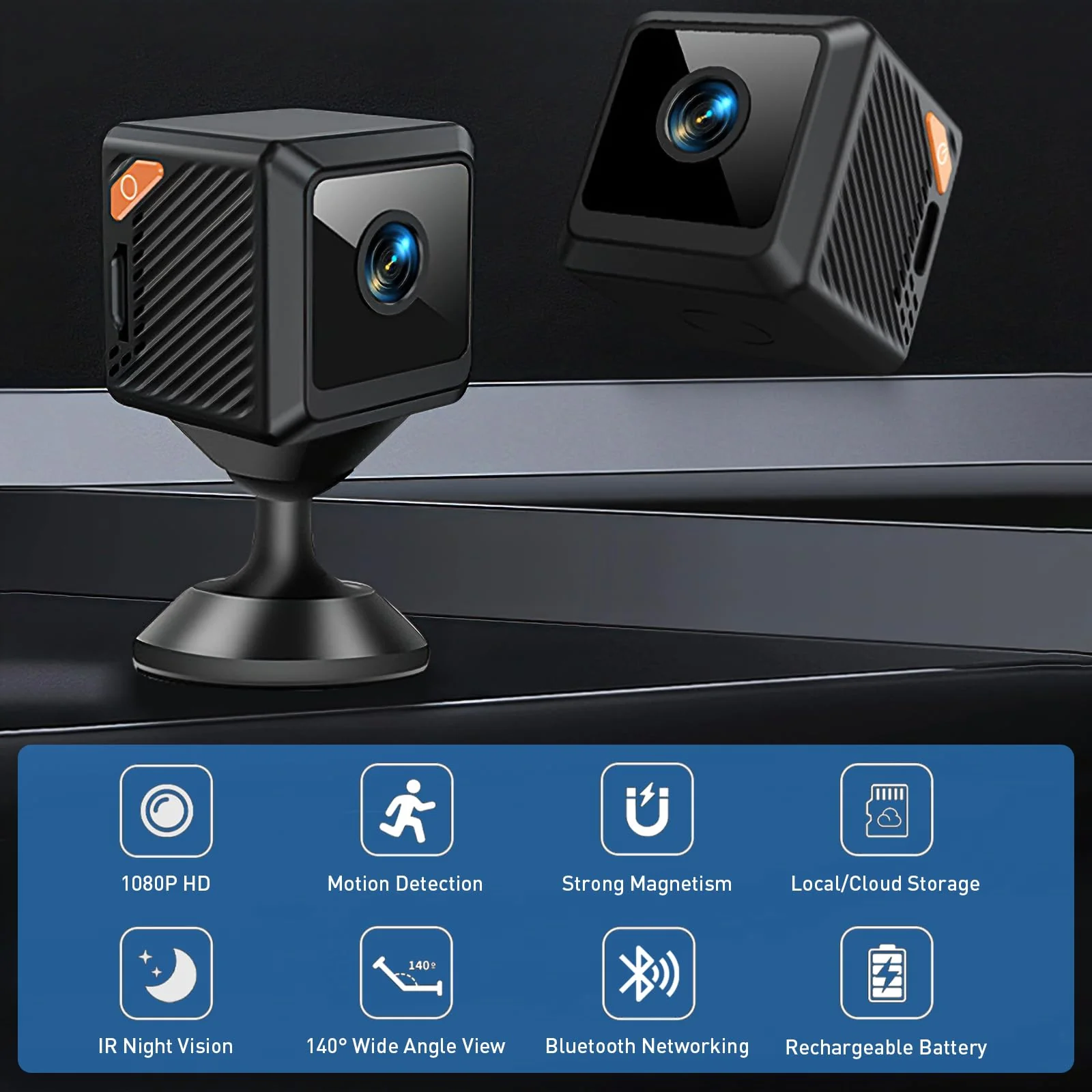 Hidden Camera for Home Security - 1080P HD Mini Indoor Camera for Surveillance - Spy Cam with WiFi Wireless, App Control, Motion Detection, Night Vision, Instant Alerts, Cloud & SD Card Storage - Image 2