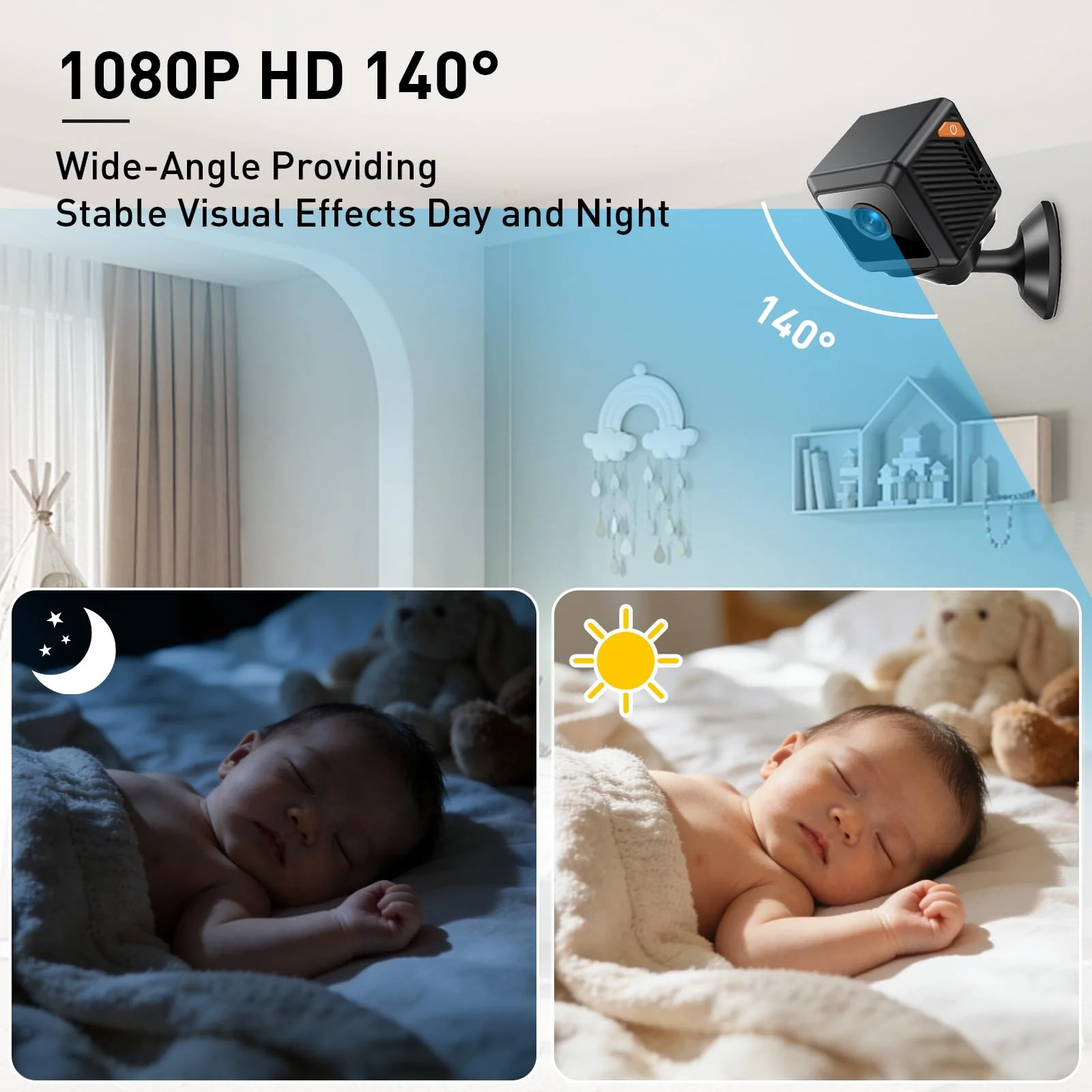 Hidden Camera for Home Security - 1080P HD Mini Indoor Camera for Surveillance - Spy Cam with WiFi Wireless, App Control, Motion Detection, Night Vision, Instant Alerts, Cloud & SD Card Storage - Image 3