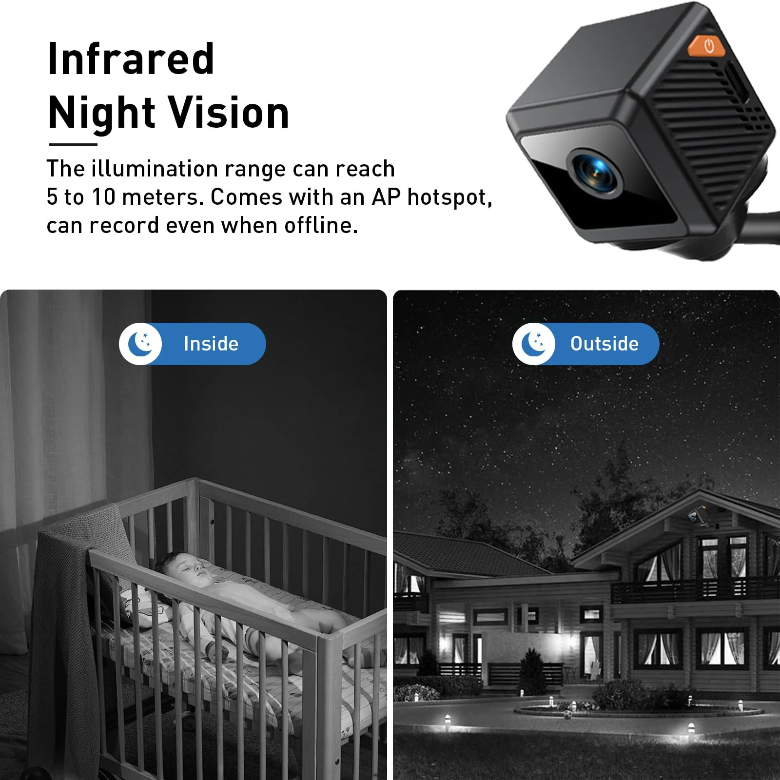 Hidden Camera for Home Security - 1080P HD Mini Indoor Camera for Surveillance - Spy Cam with WiFi Wireless, App Control, Motion Detection, Night Vision, Instant Alerts, Cloud & SD Card Storage - Image 4