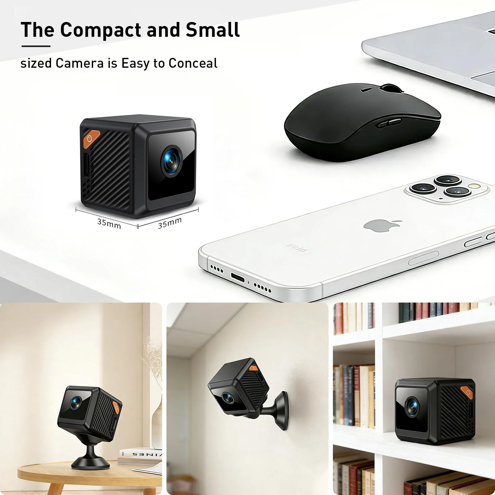 Hidden Camera for Home Security - 1080P HD Mini Indoor Camera for Surveillance - Spy Cam with WiFi Wireless, App Control, Motion Detection, Night Vision, Instant Alerts, Cloud & SD Card Storage - Image 7