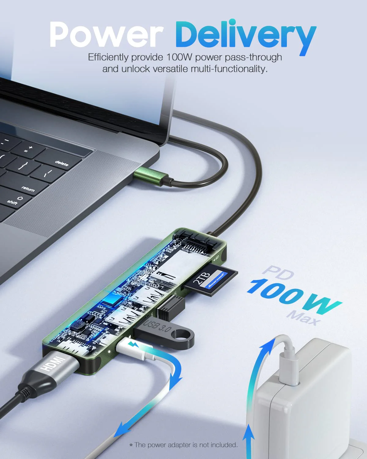 Hiearcool USB C Hub, USB C Adapter, 7 in 1 USB C Dongle USB-C to HDMI Multi-Port Adapter Compatible for Thunderbolt 3 4 MacBook Pro Air Dell Lenovo HP Laptops and Other Type C Devices-Green Green - Image 3