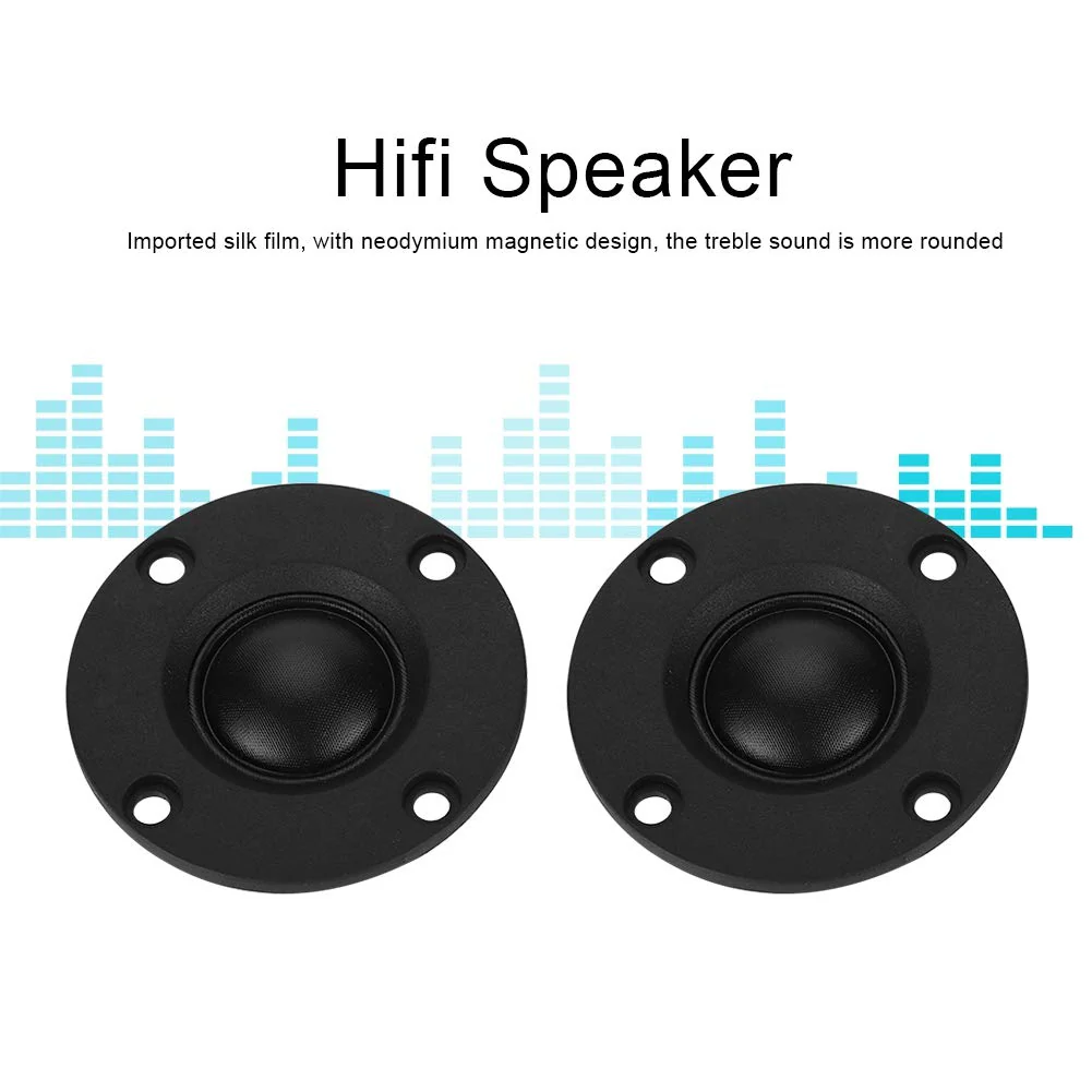 HiFi Speaker, 2Pcs 30W 6Ω Dome Tweeter Magnet Treble Speaker Silk Film HiFi Loudspeaker Magnet 20mm Vibrating Diaphragm - Image 2