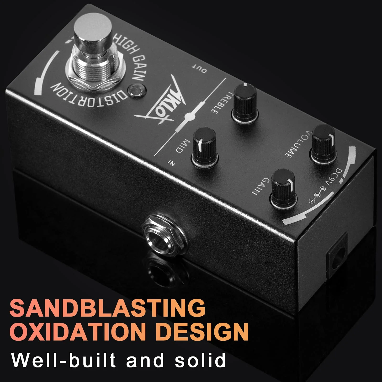 High Gain Distortion Guitar Pedal, AKLOT Electric Effects Pedals Mini Single Type DC 9V True Bypass High Gain Distortion - Image 3