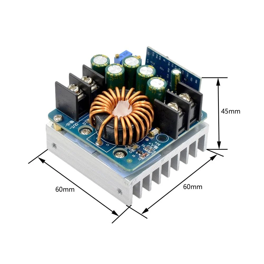 High Power Step Down Converter, 400W DC-DC 10.5V-60V to 0-45V Adjustable Supply Module, Buck Power Regulator Module - Image 4
