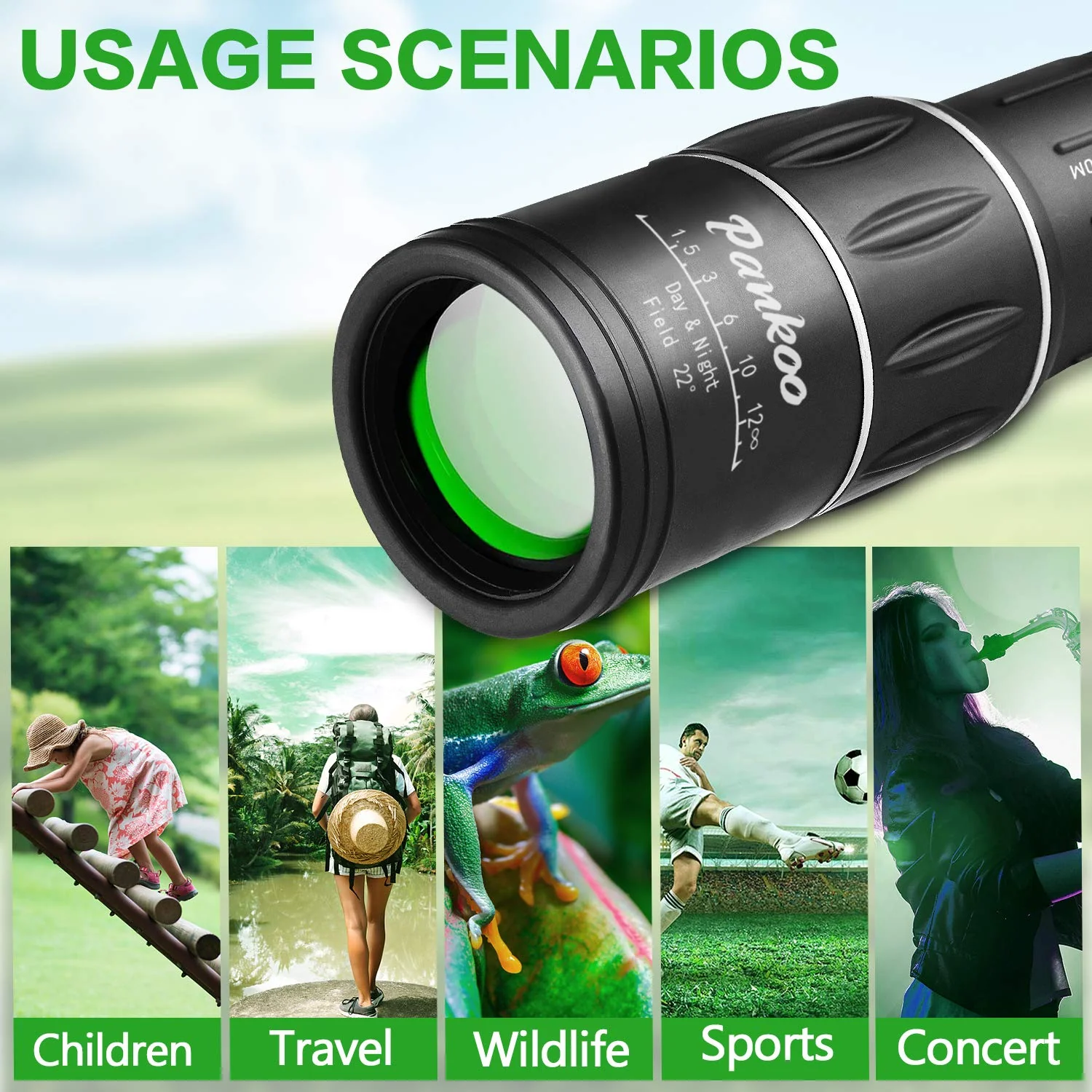 High Powered 16X52 Monocular Telescope for Adults - 2025 Power Prism, Compact HD Scope, Suitable for Gifts, Outdoor Activities, Concert, Travelling & Bird Watching 16xmonocular - Image 5