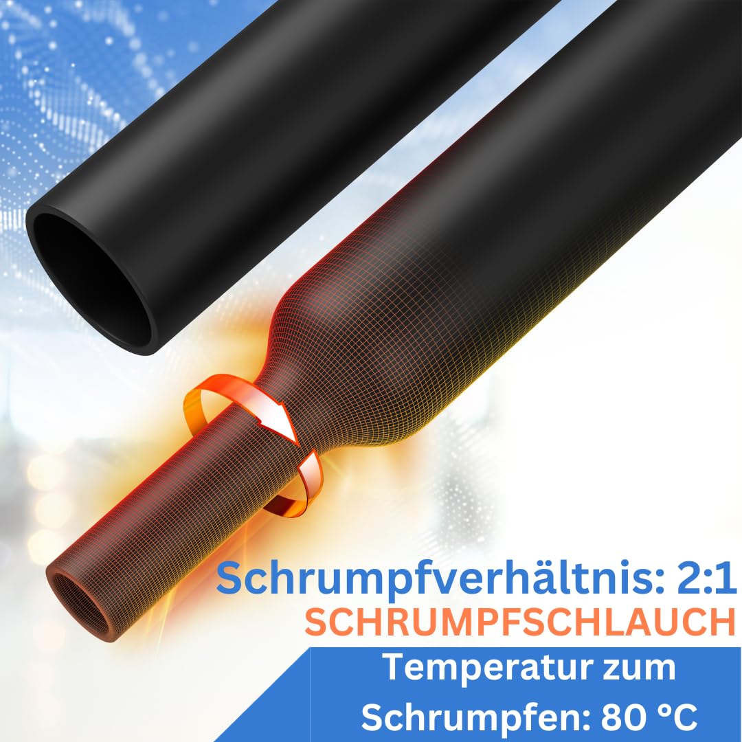 High Quality 2:1 Ratio Mini Heat Shrink Tubing Roll, Inner Diameter Range, Lengths and Colours, High Quality Cable Wrap by Gocableties Black 4,8 mm - Image 3
