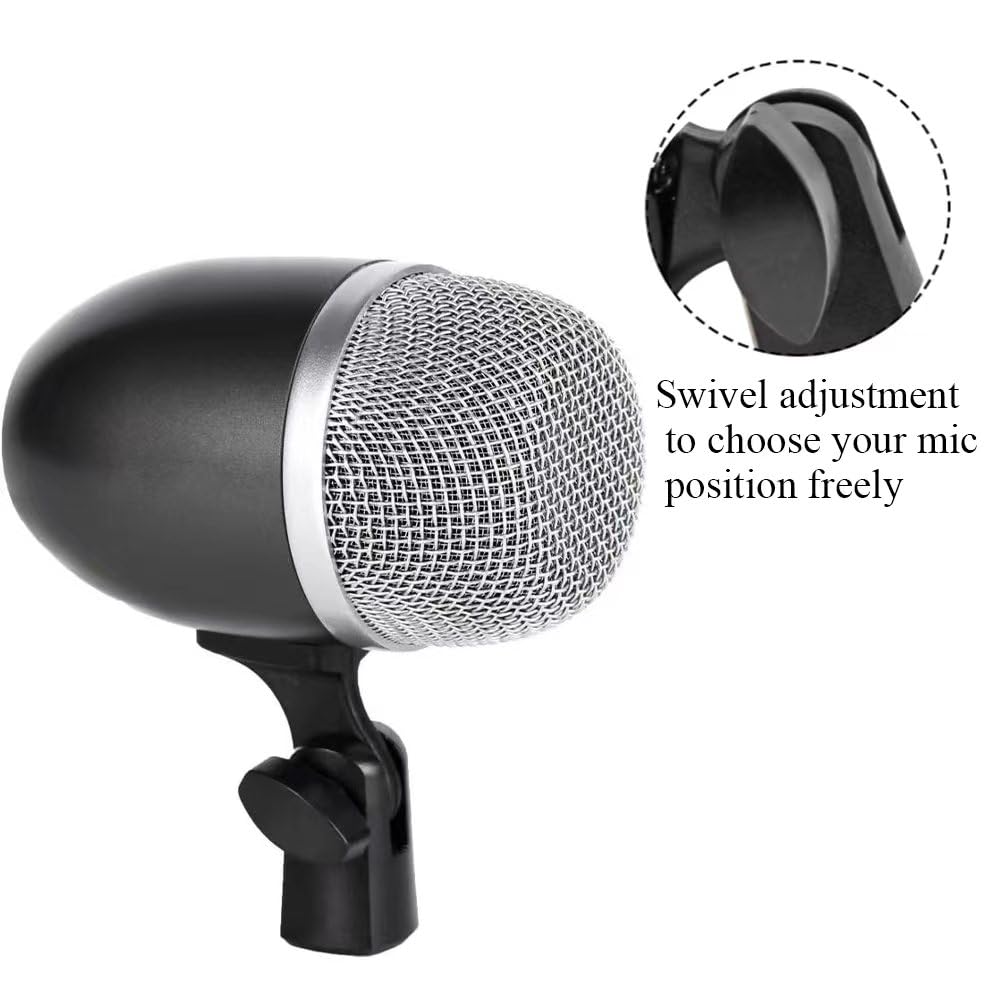 High Sensitivity Kick Drum Microphone with Dynamic Pick Up Pattern,Swivel Adjustable Tom Microphone with Durable Steel Mesh Grille - Image 2