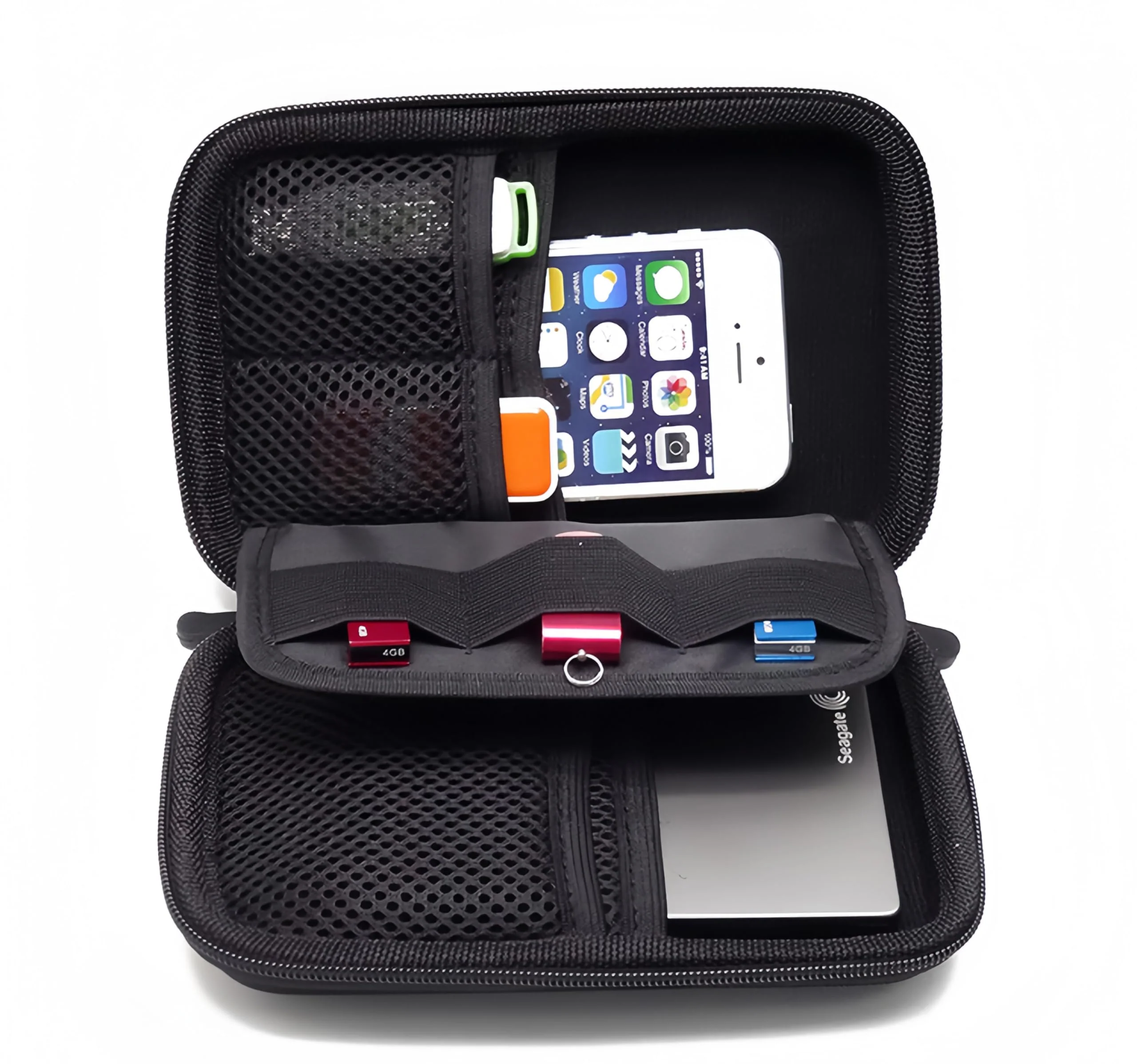 Higher Quality Hard Drive case 2.5 inch External Drive Storage Carrying Bag Travel Cable Organizer Bag Electronic Organizer Travel case Travel Essentials （1 Black Cable Organizer Bag ） - Image 3